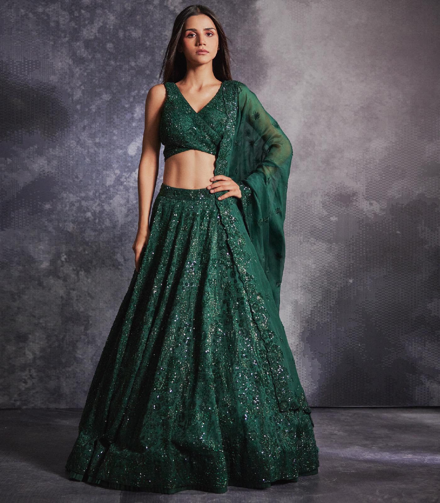 Topaz Embroidered lehengas set