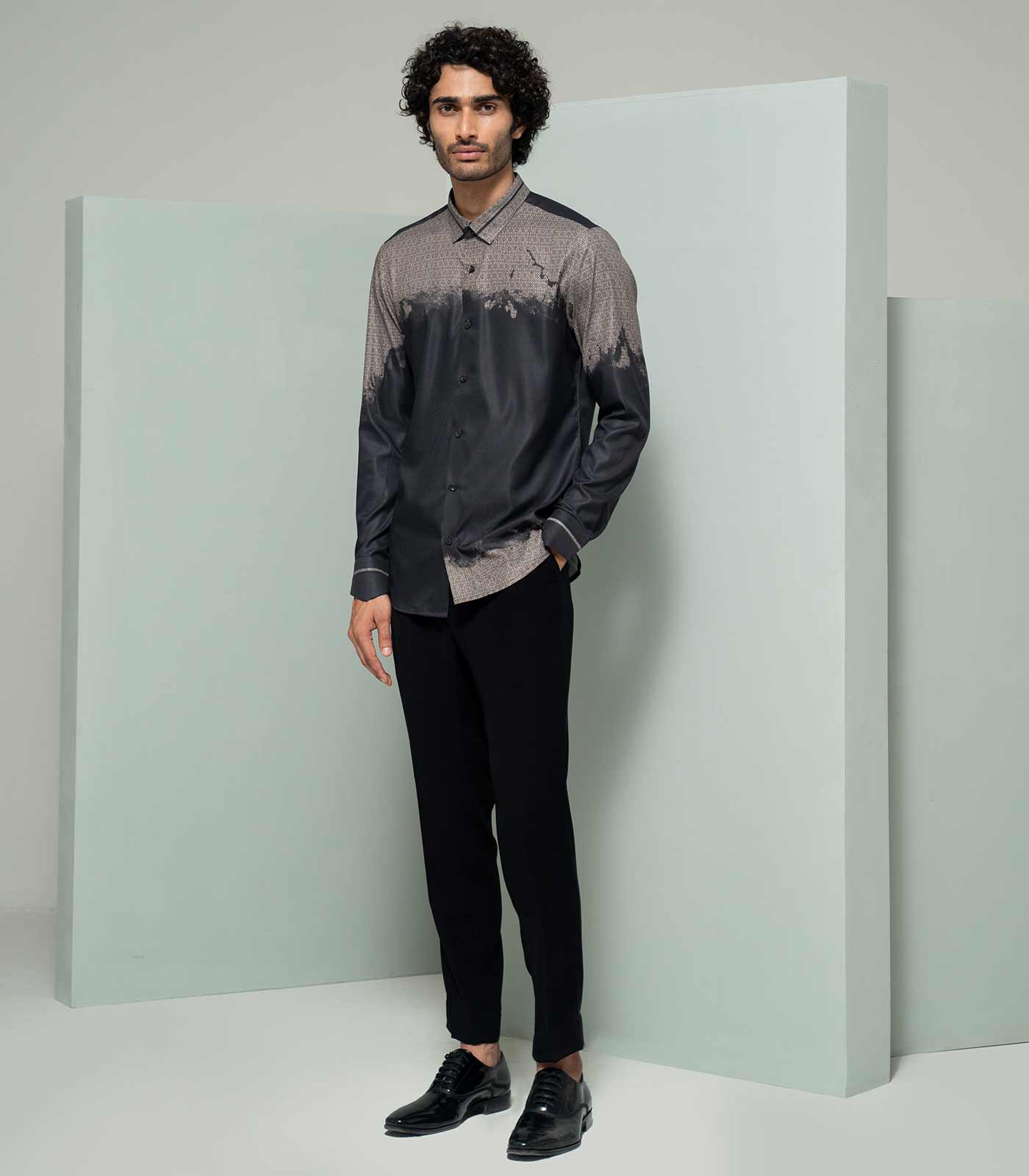 Black Grunge Diffused Shirt