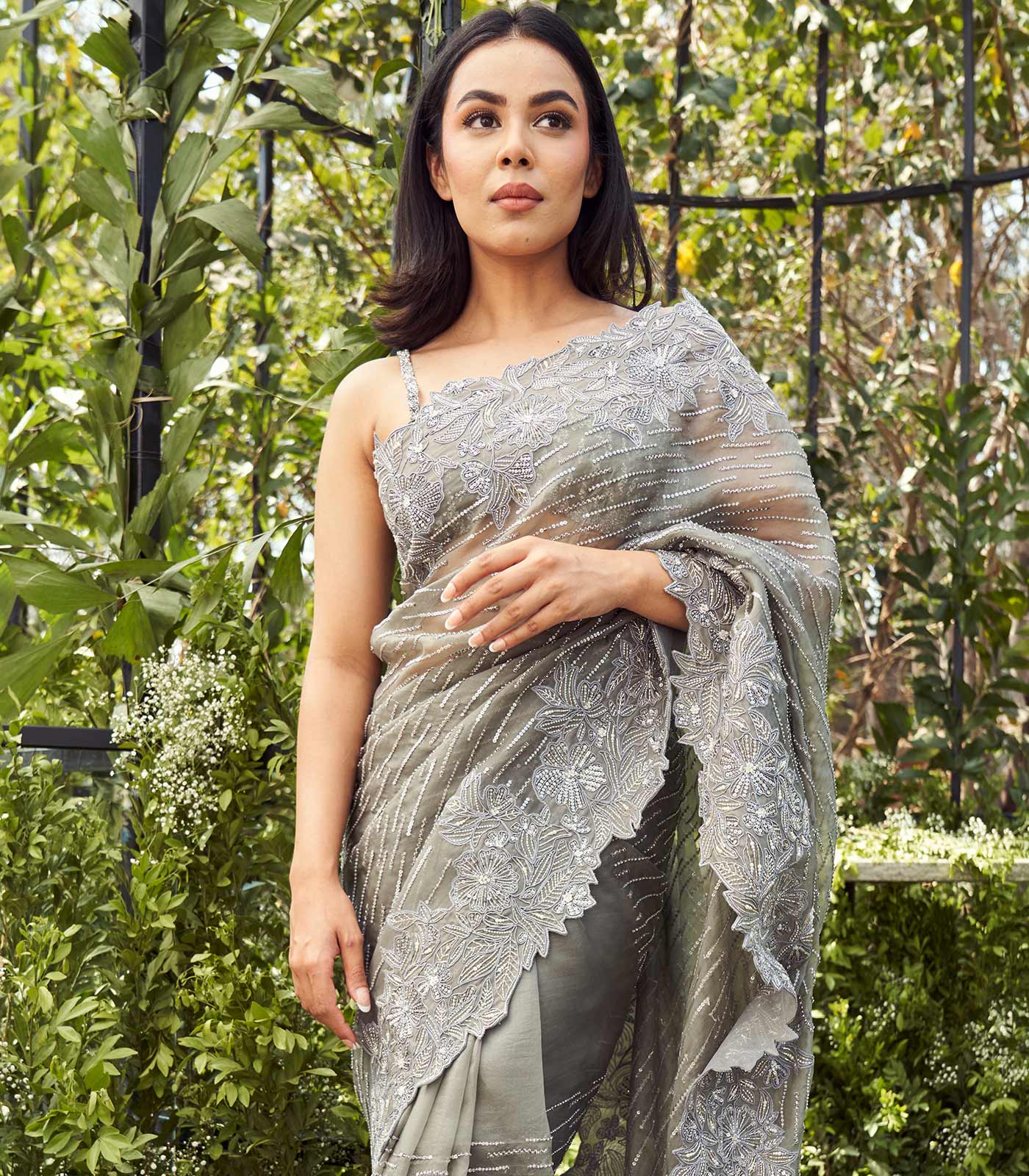 Grey saree