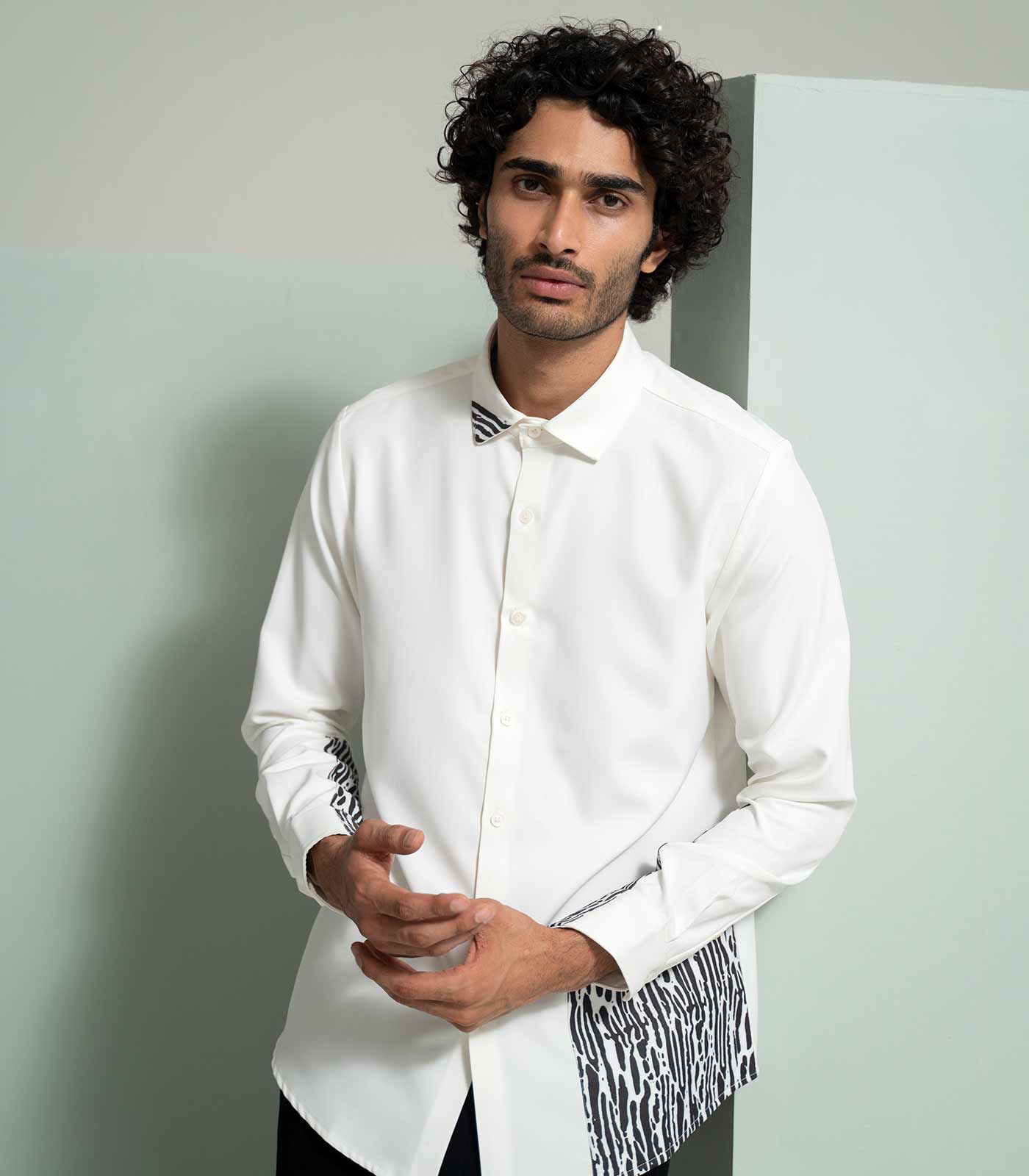 White Camouflage Block Shirt