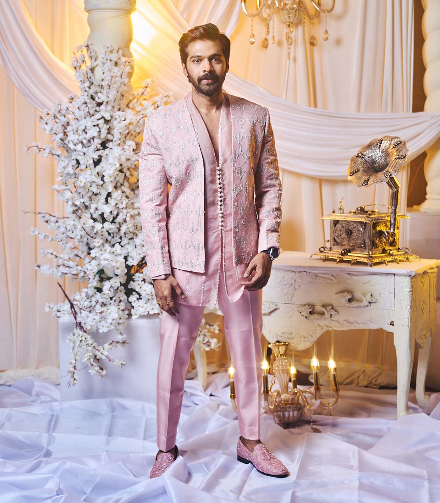 Seashell Pink Open Jacket set
