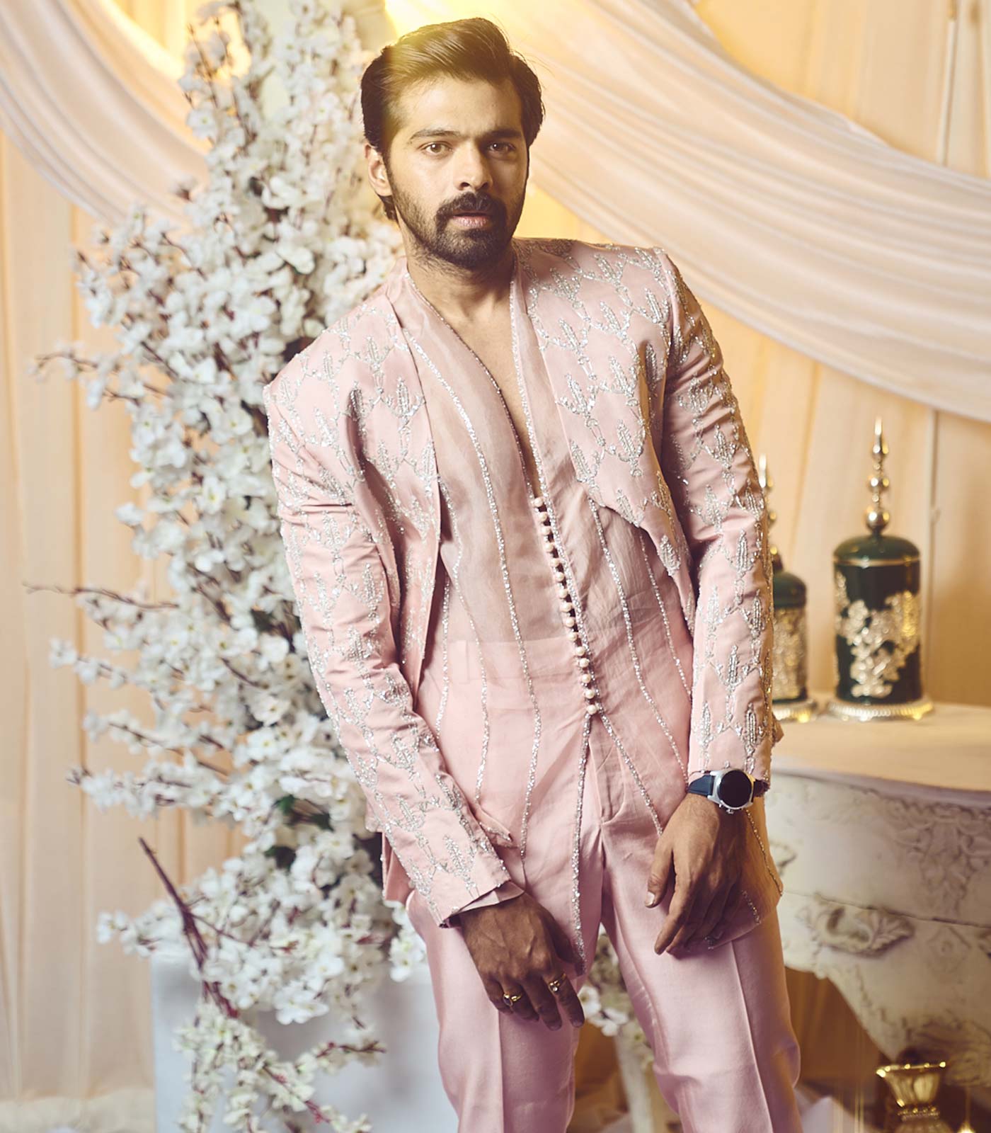 Seashell Pink Open Jacket set