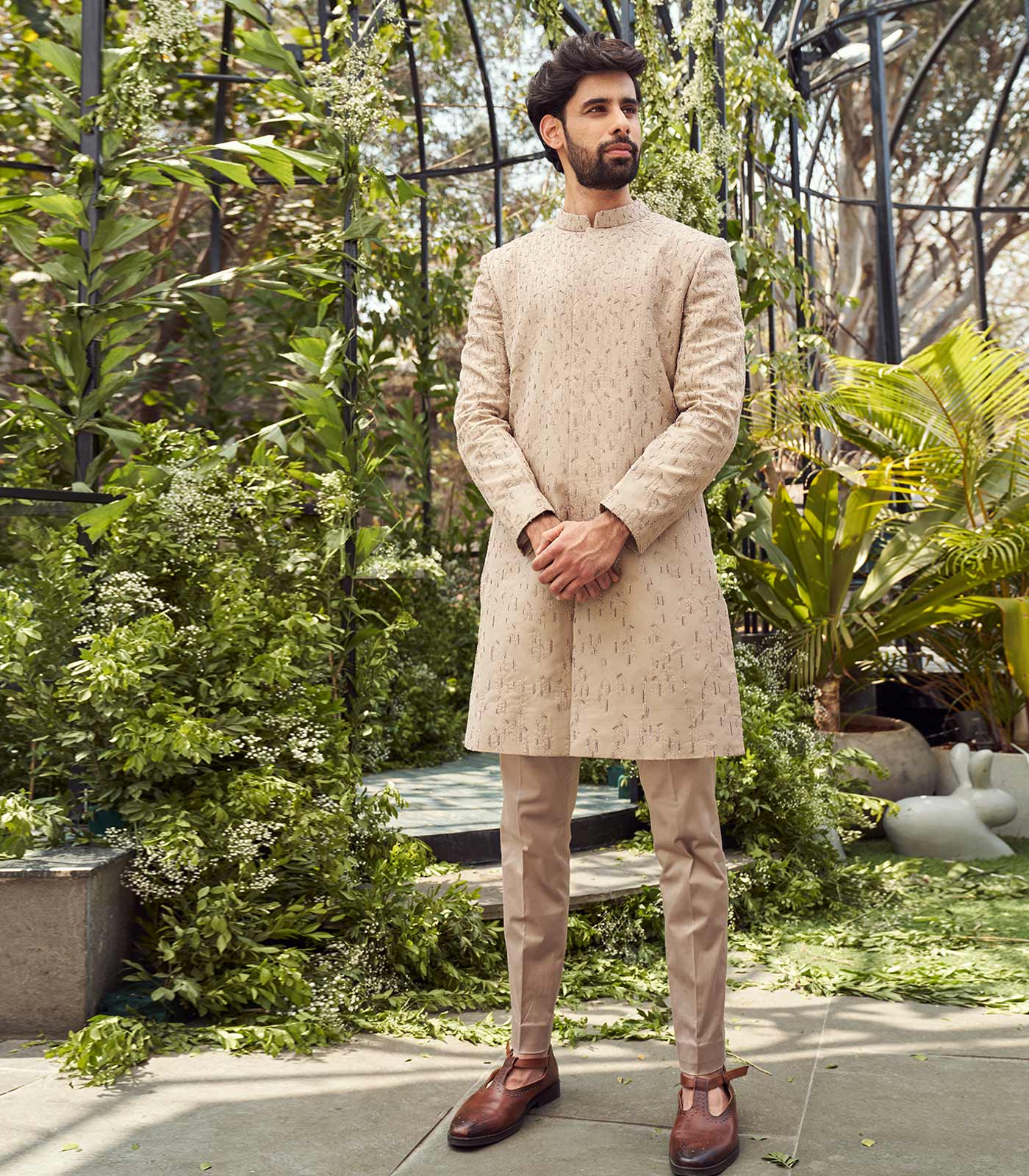 Beige sherwani