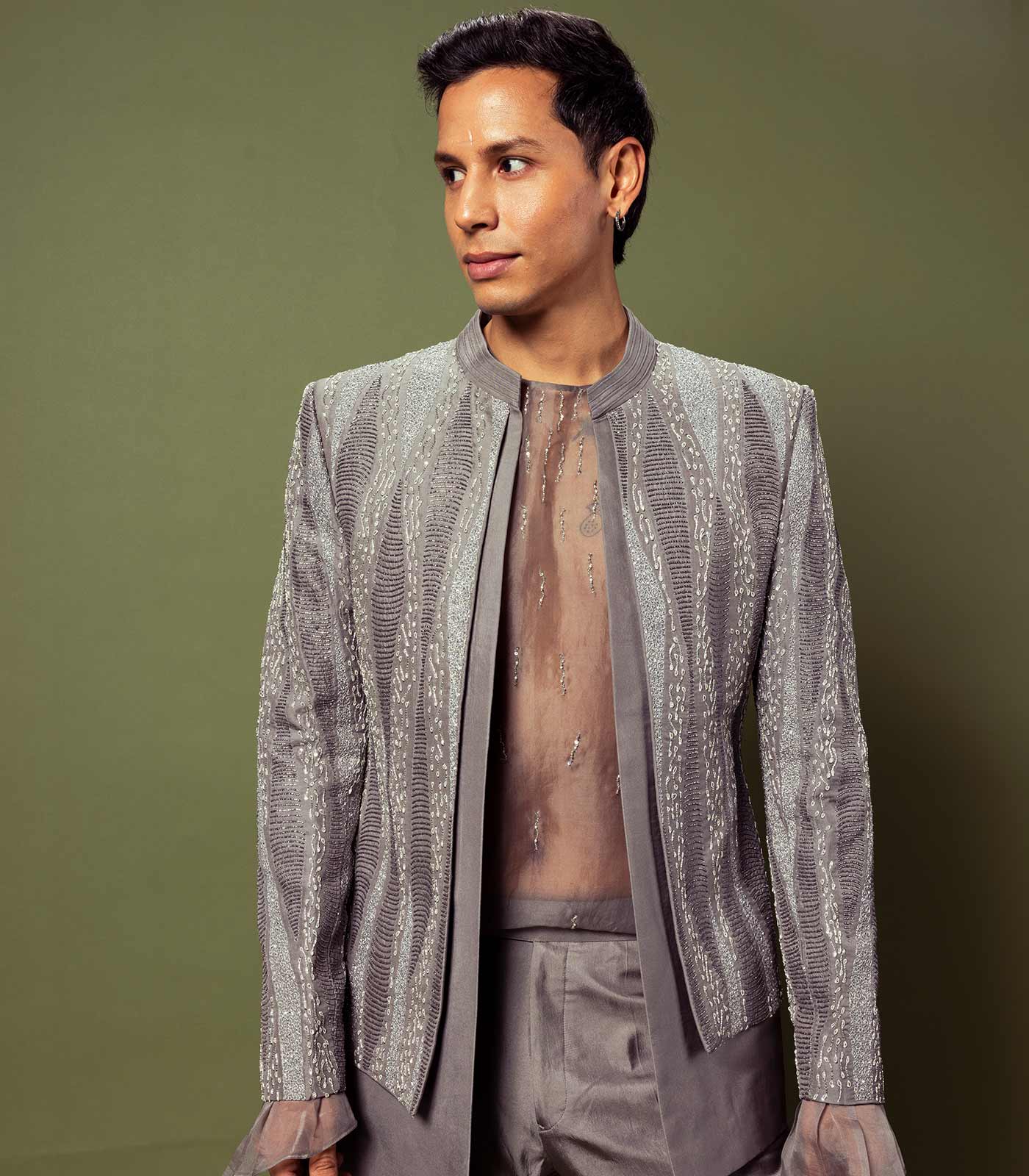 Grey bomber jacket set