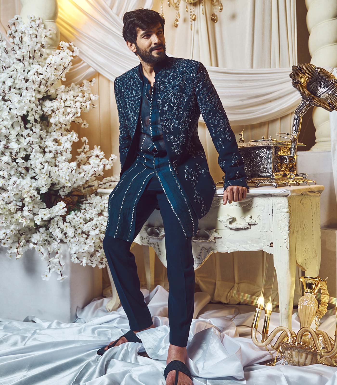 Prussian Blue Virile open Jacket set