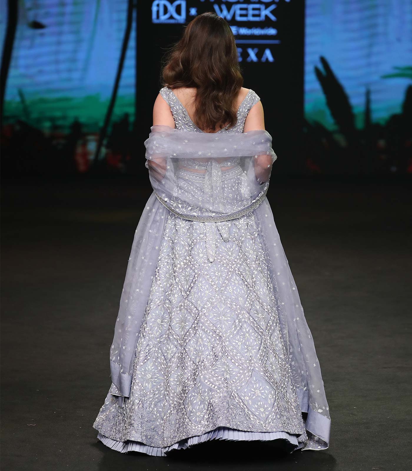 Lilac Blue Lehenga set