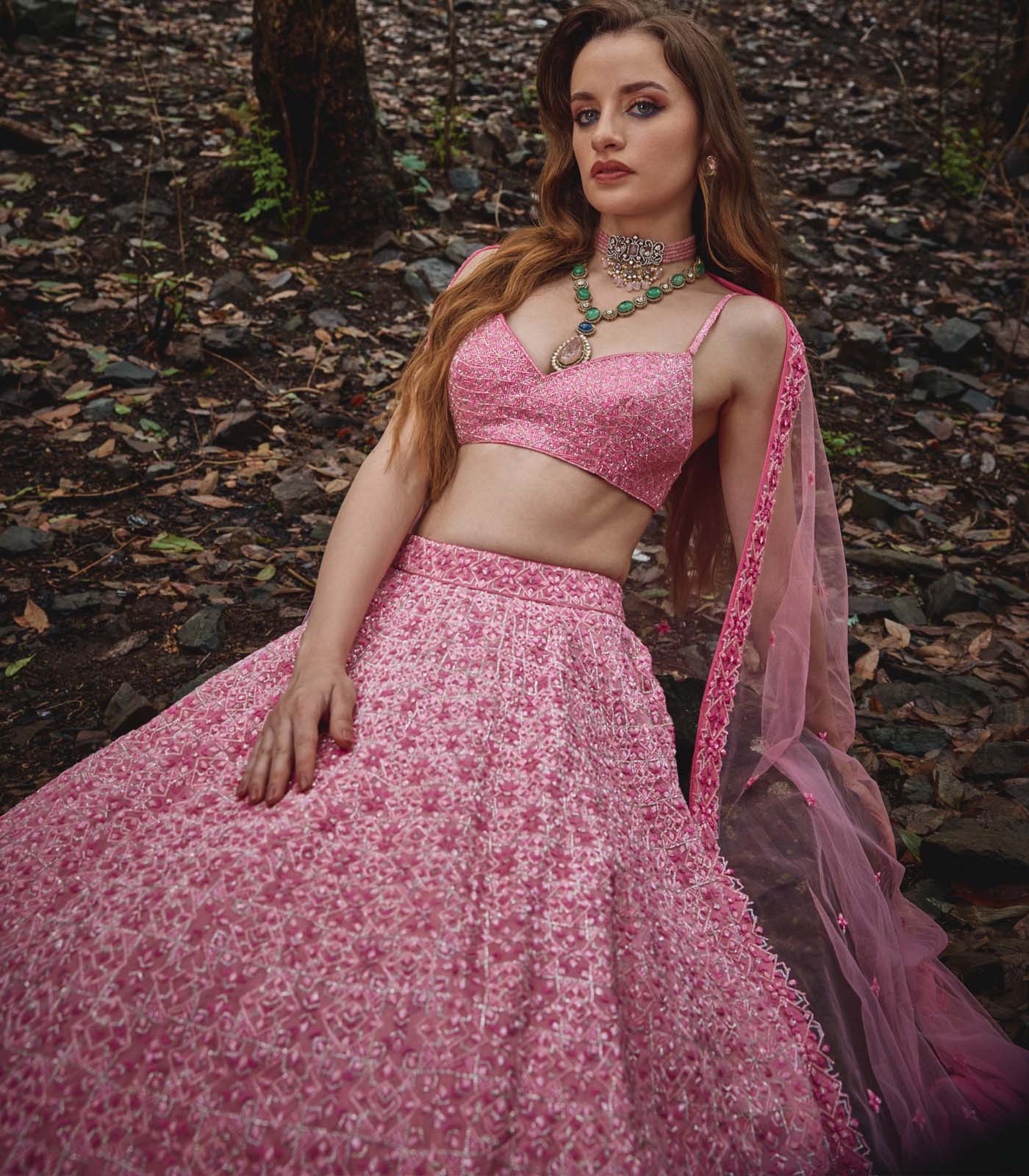 Pink Prism Lehenga Set
