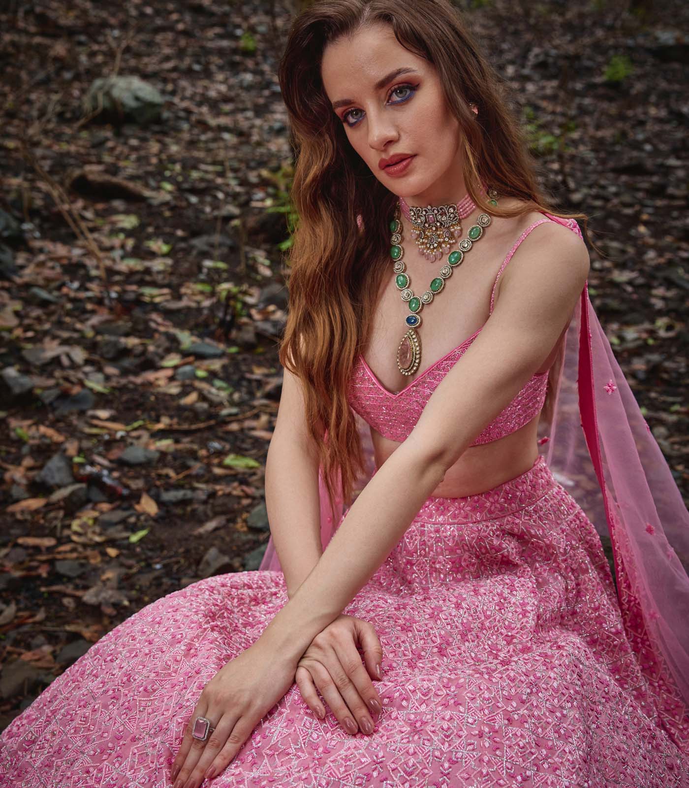 Pink Prism Lehenga Set