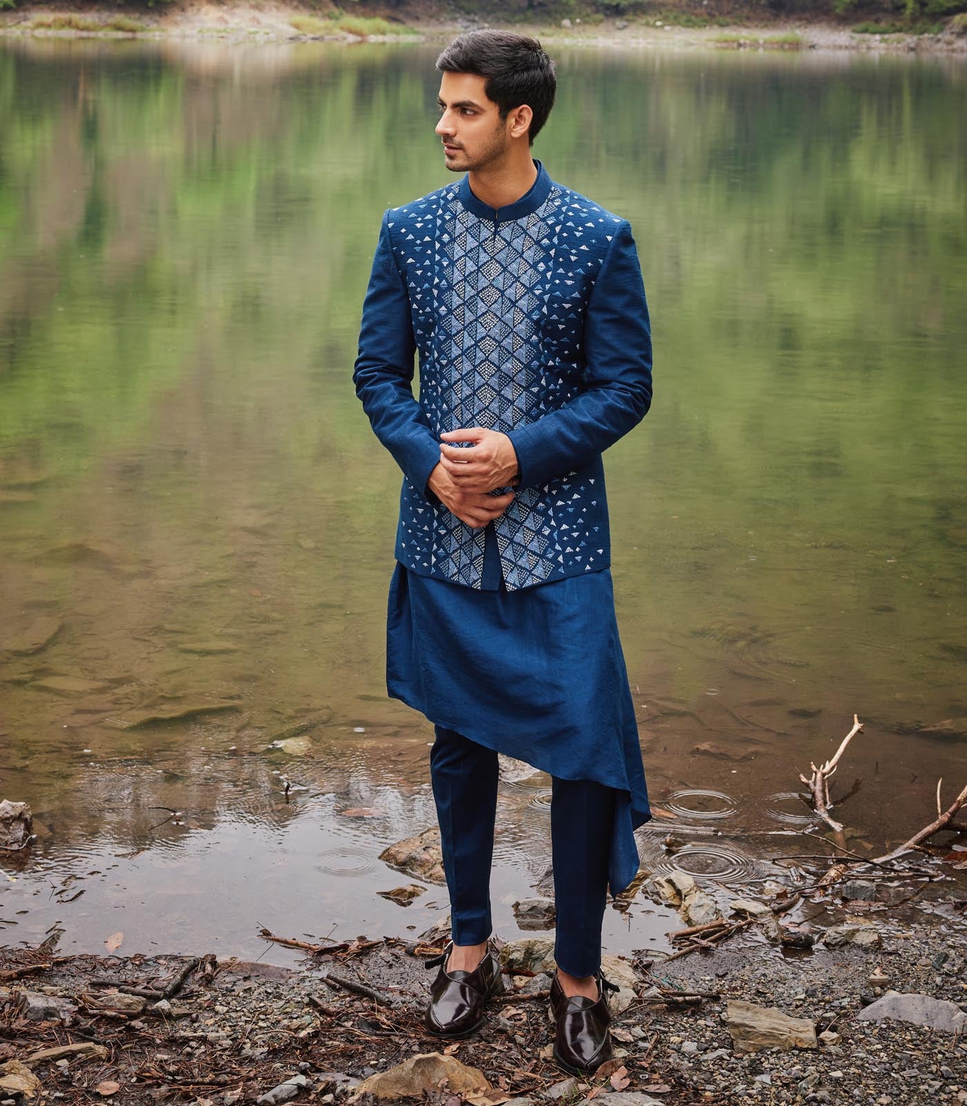Carribean Blue Open Jacket Set