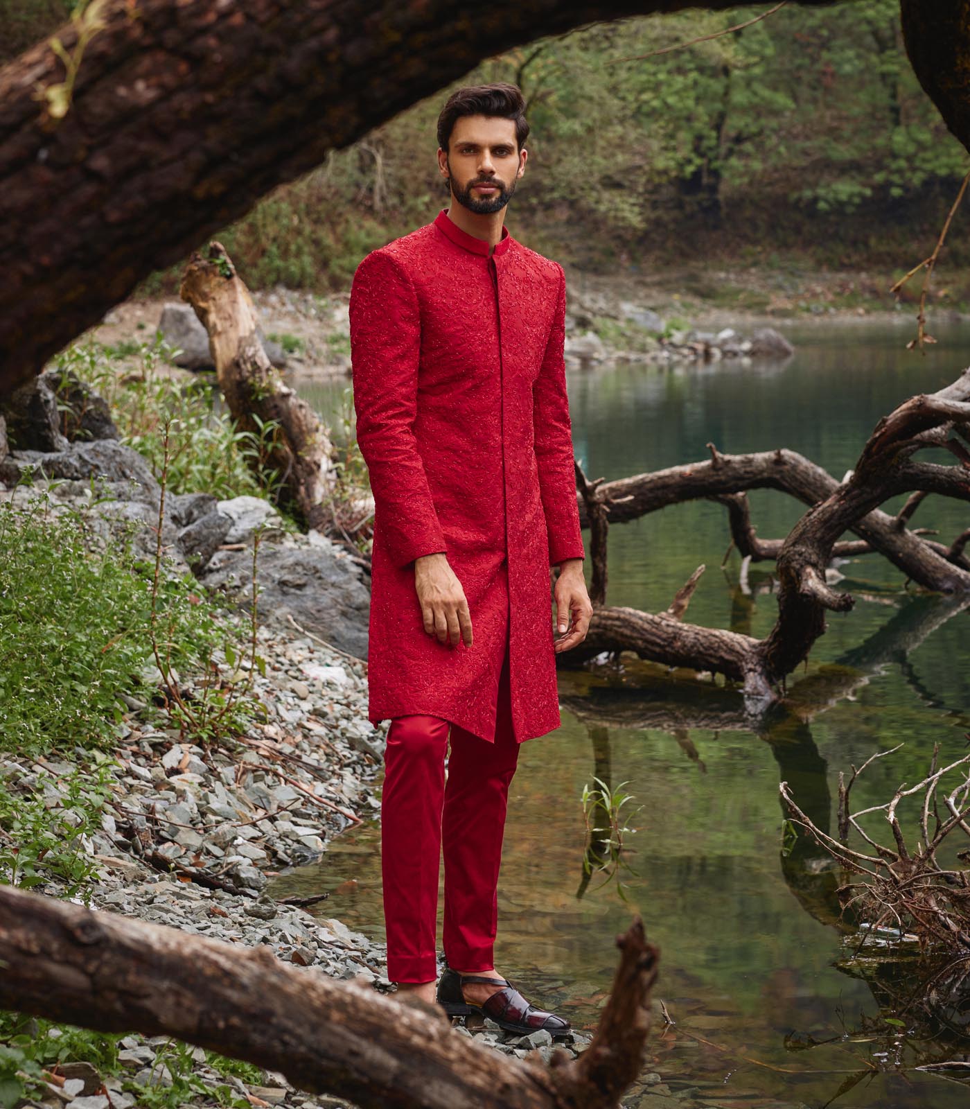 Scarlet Sherwani Set