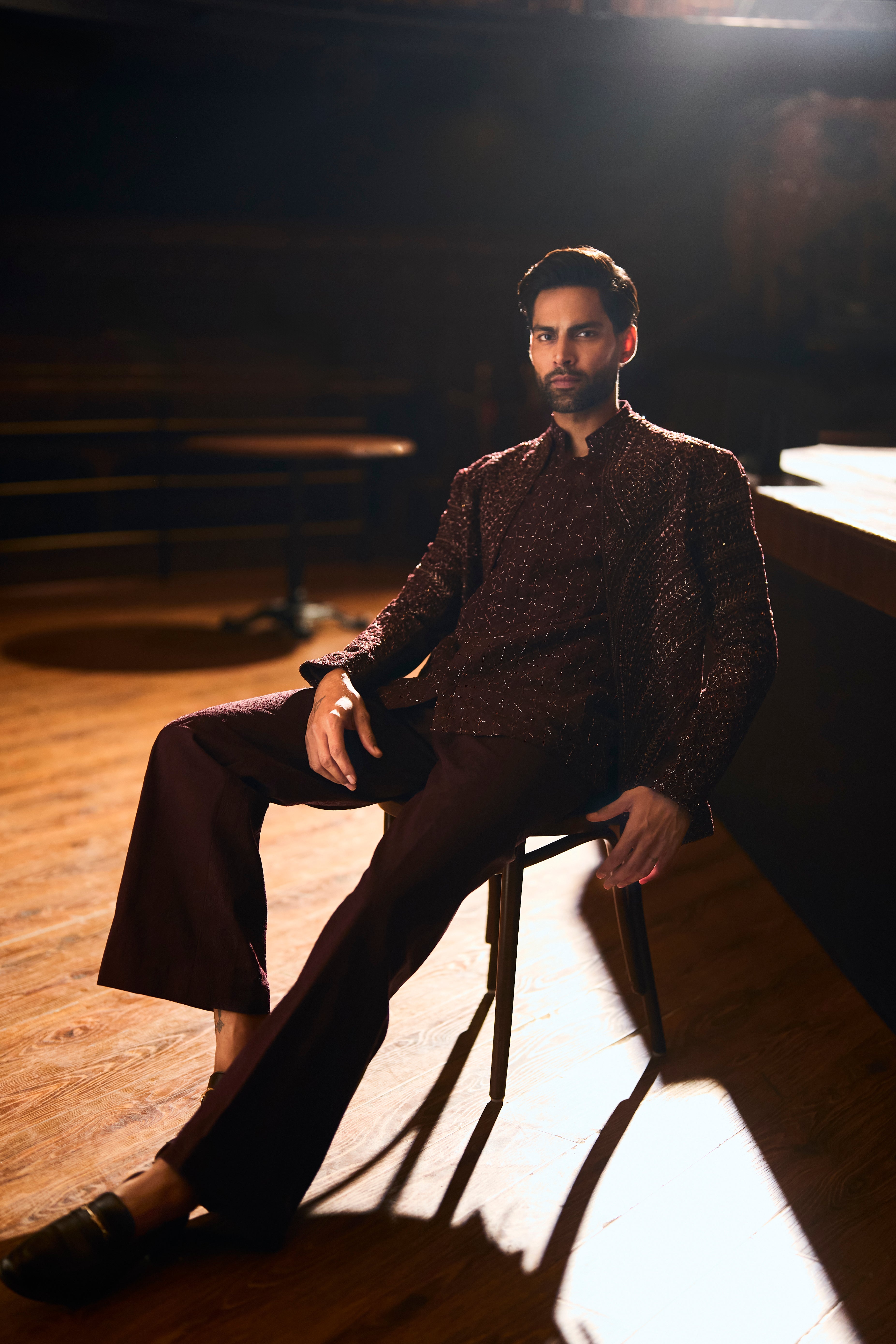 Dark cinnamon jacket set