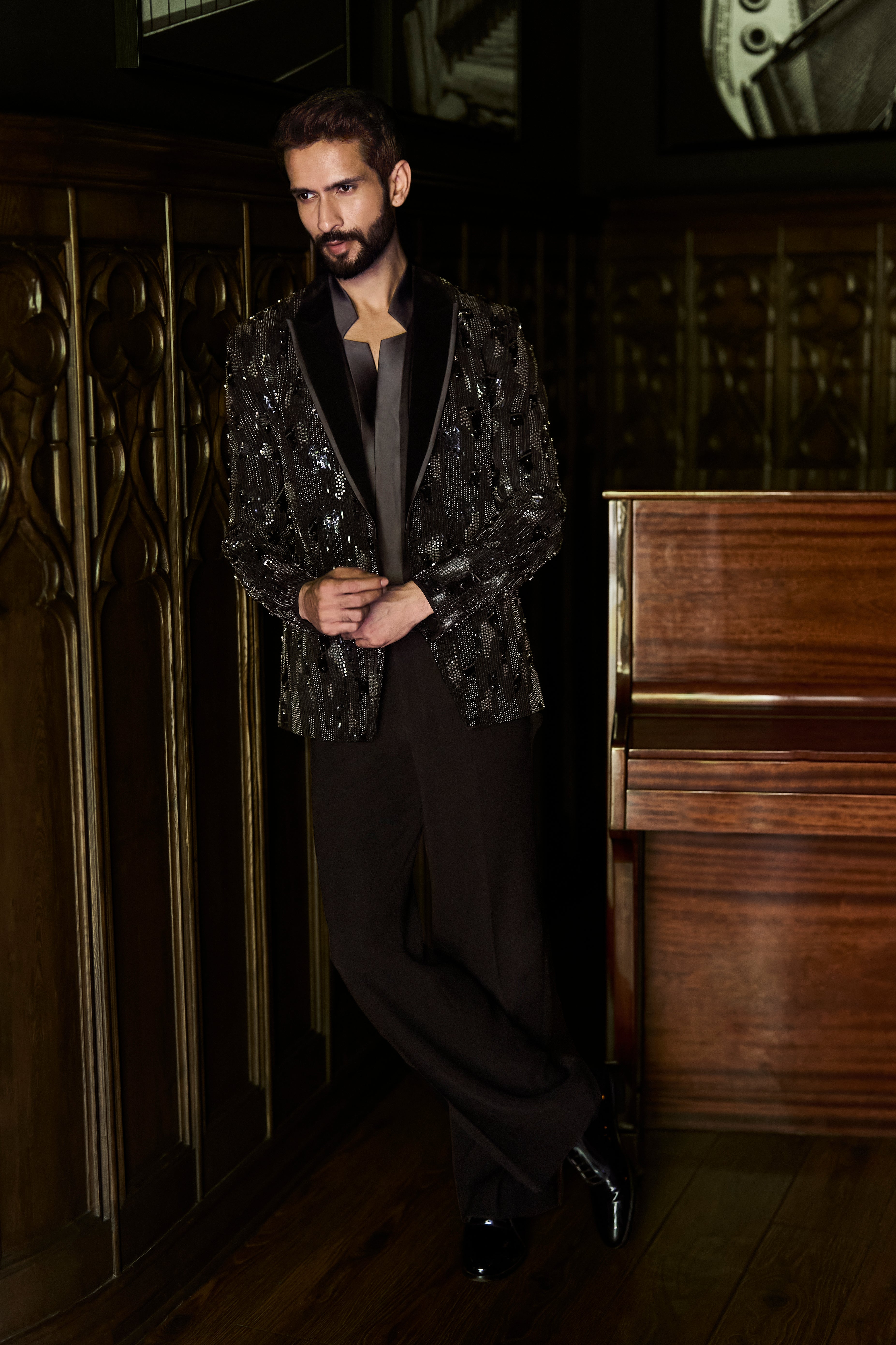 Midnight Monarch Blazer set
