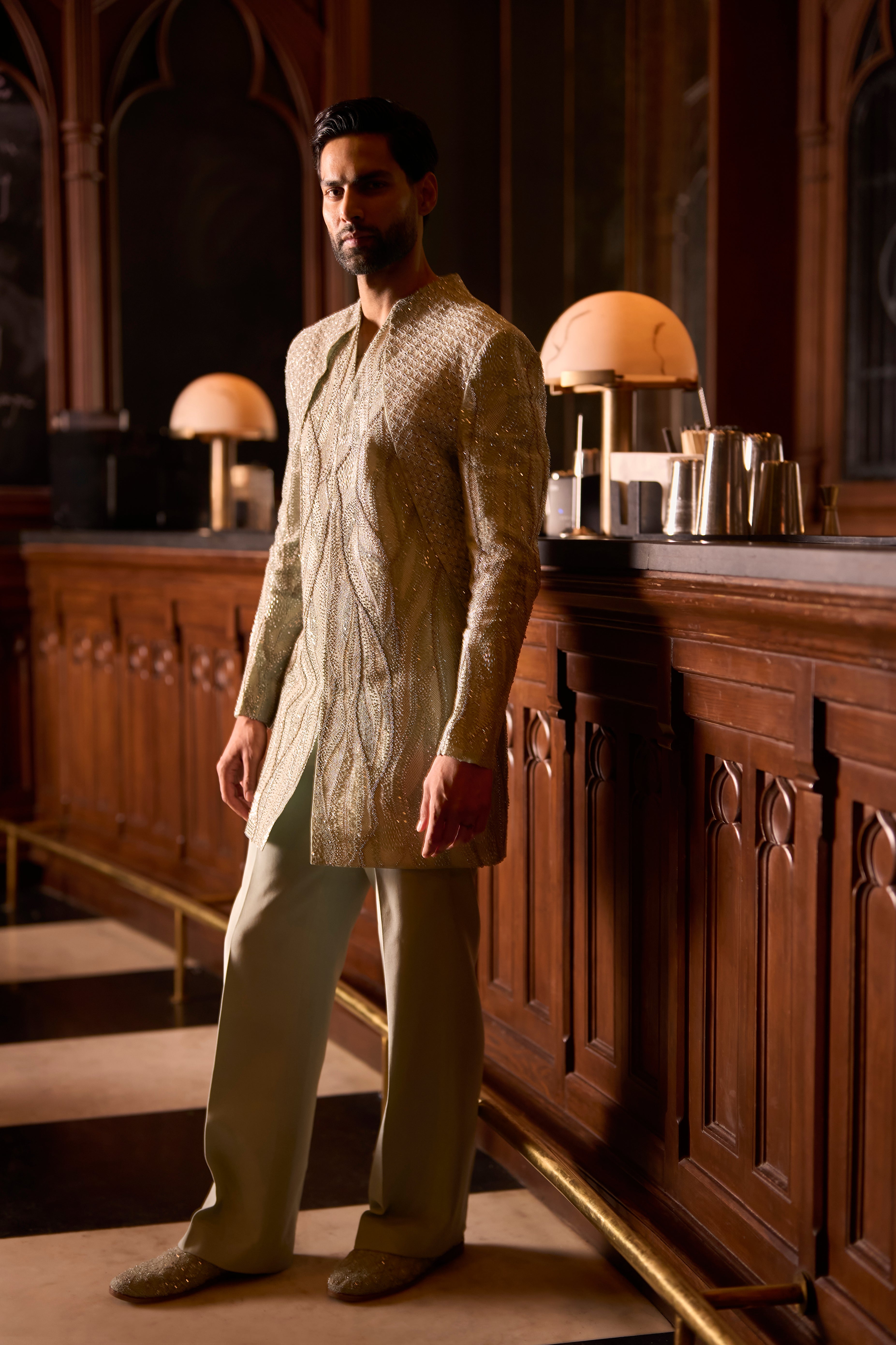 Liquid botanica Sherwani set