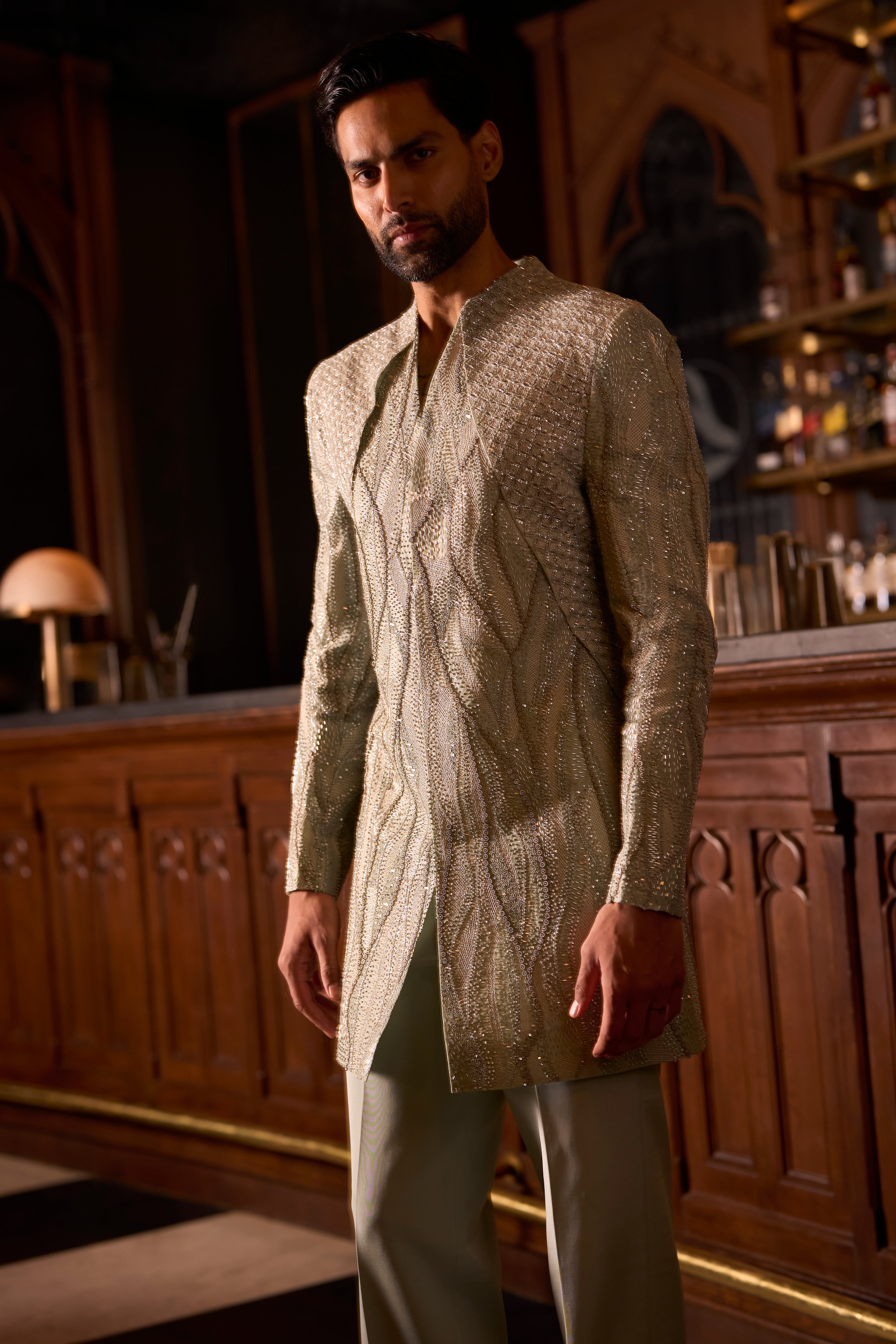 Liquid botanica Sherwani set