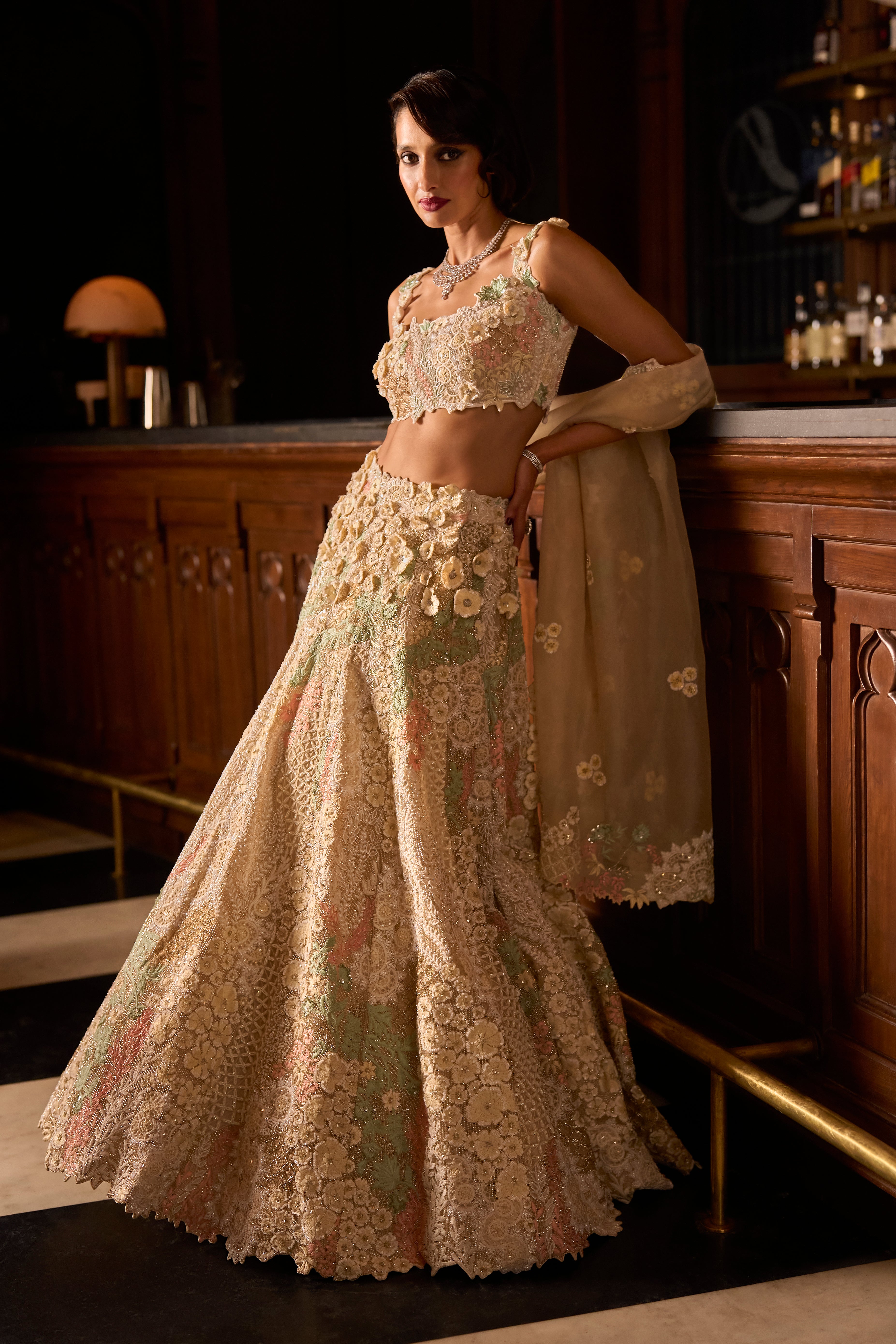 Amber blossom lehenga set