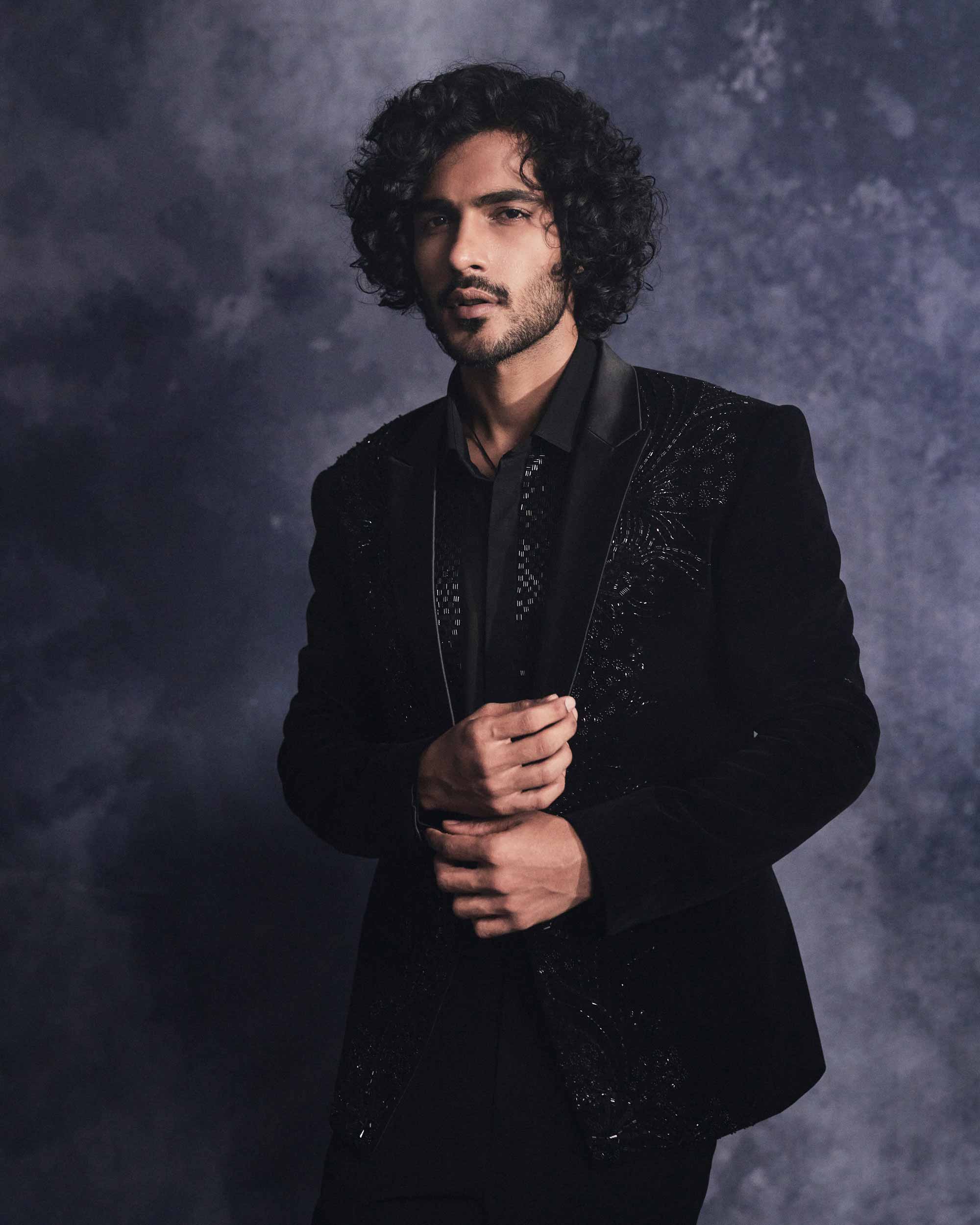 Ebony Black Panel Blazer set