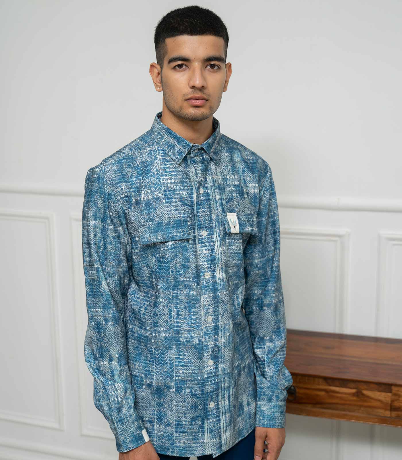 Reverie Blue Distressed Shirt