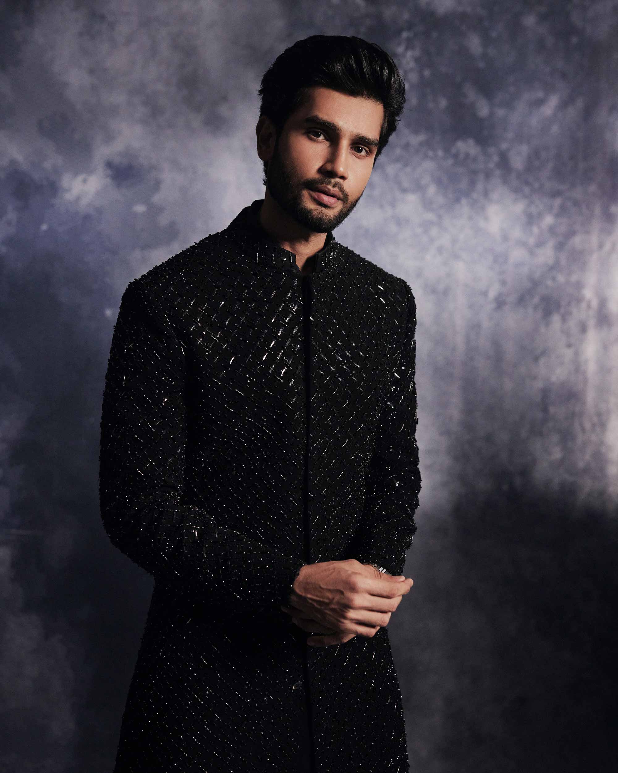 Ebony Black Cadence Sherwani Set