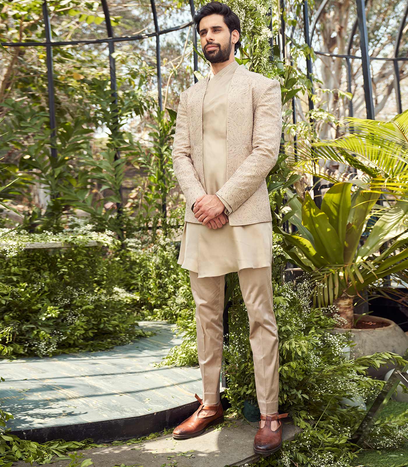 Beige open jacket
