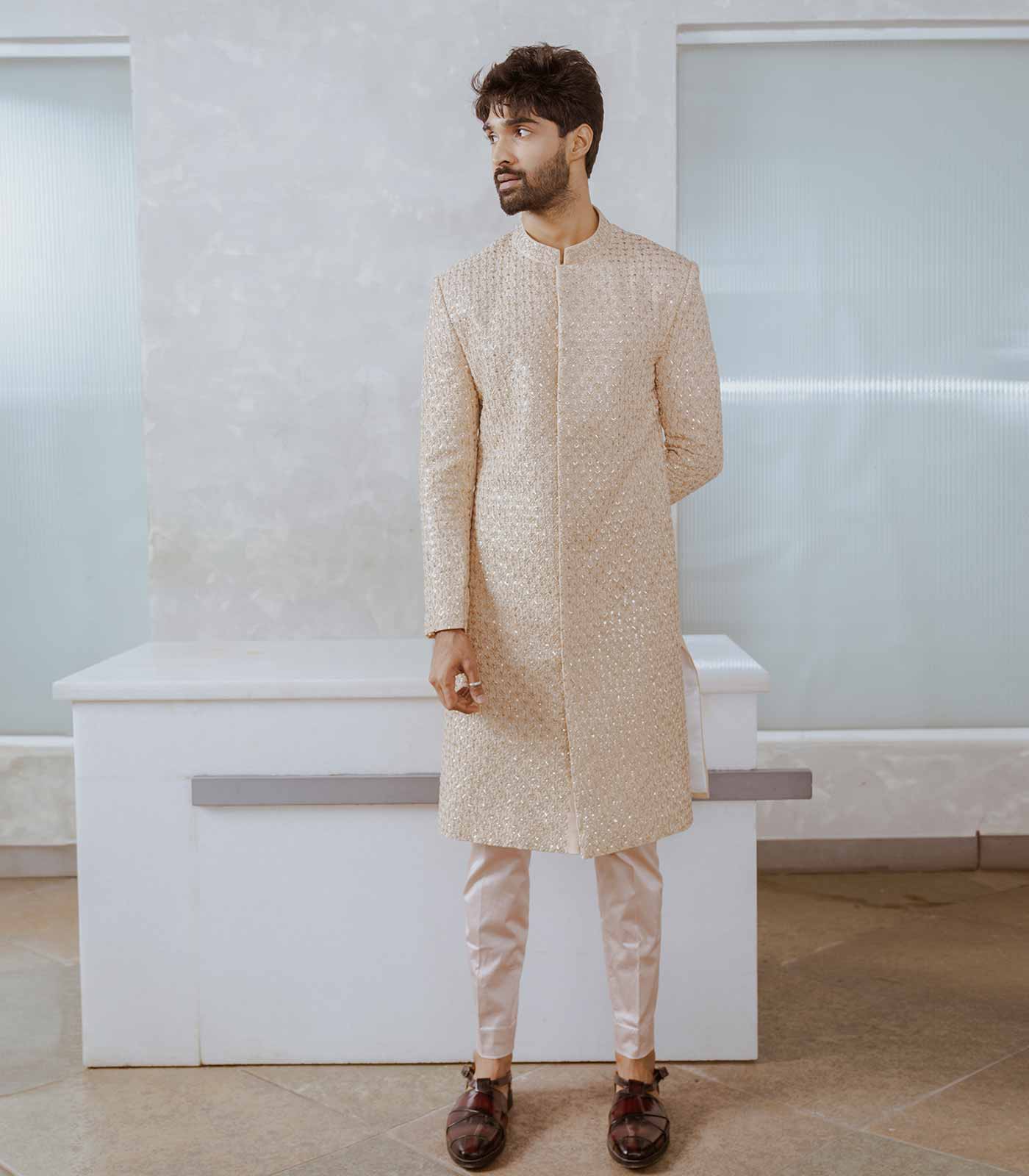 Sandalwood Cadence Sherwani Set