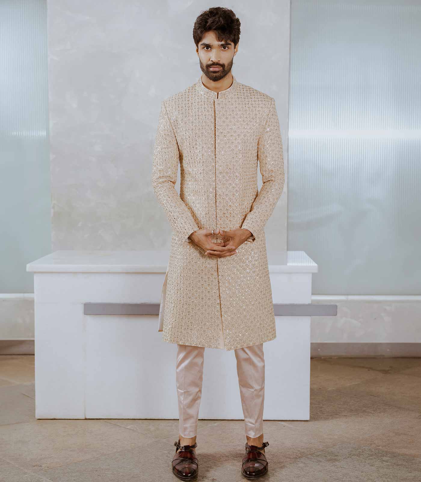 Sandalwood Cadence Sherwani Set