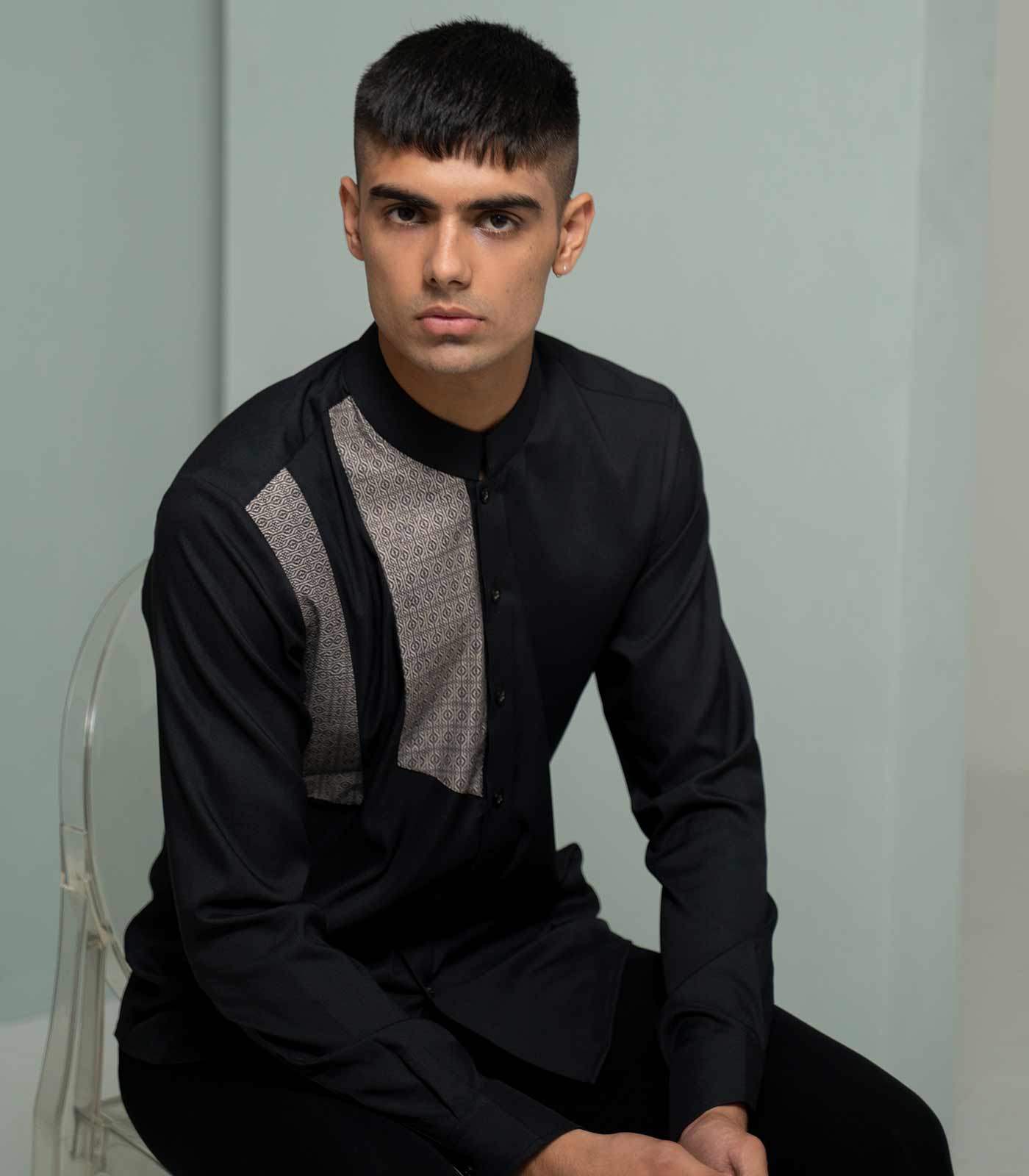 Black Grunge Blocks Shirt