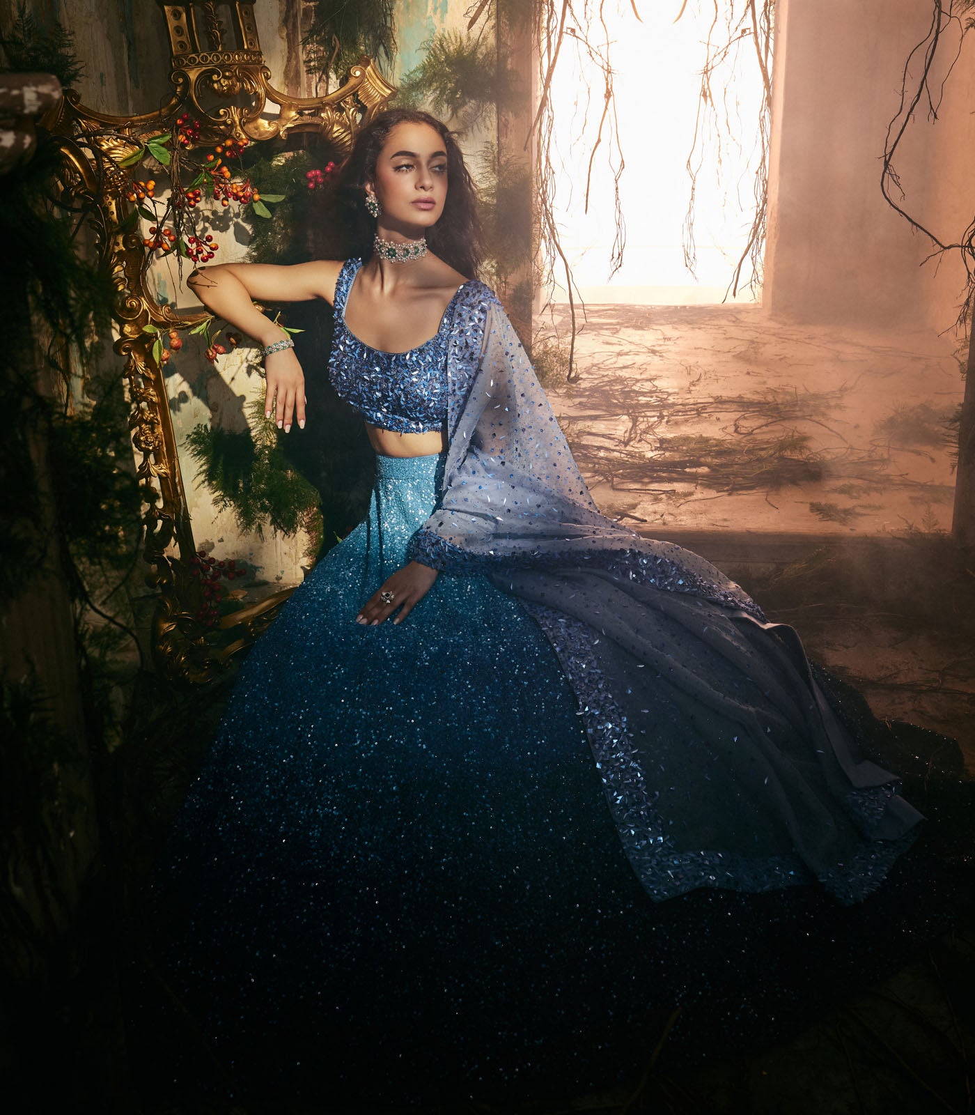 Amethyst bloom lehenga set