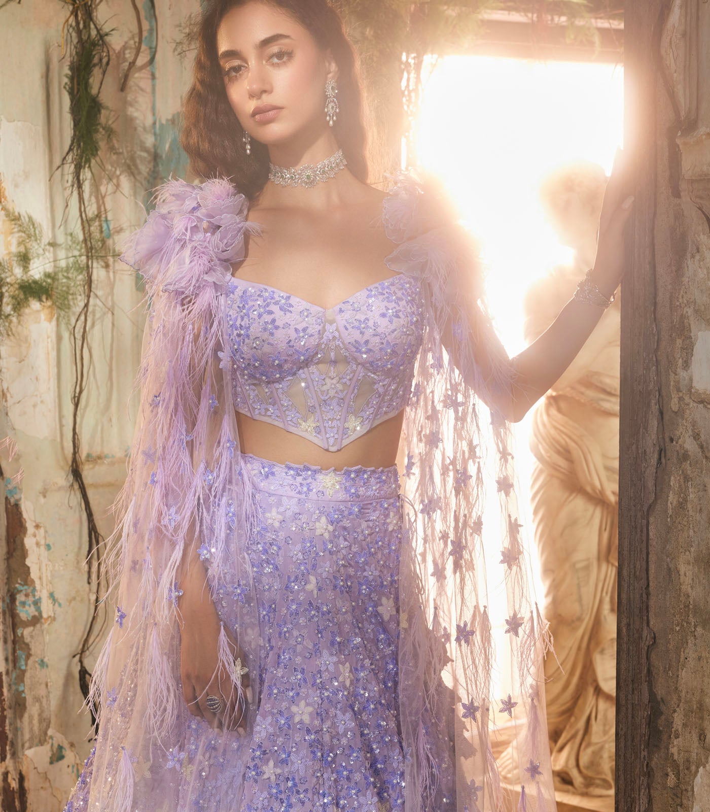 Amethyst bloom lehenga set