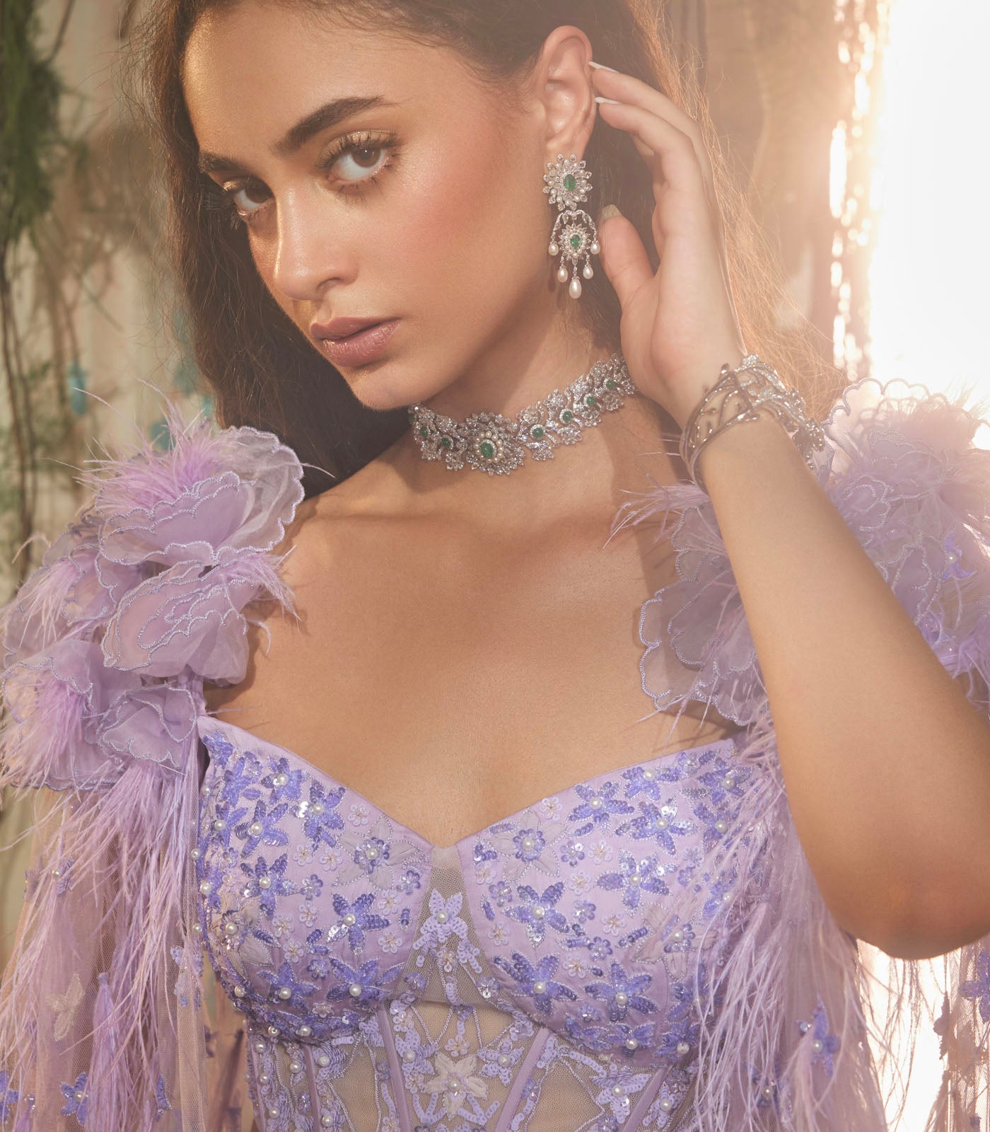 Amethyst bloom lehenga set