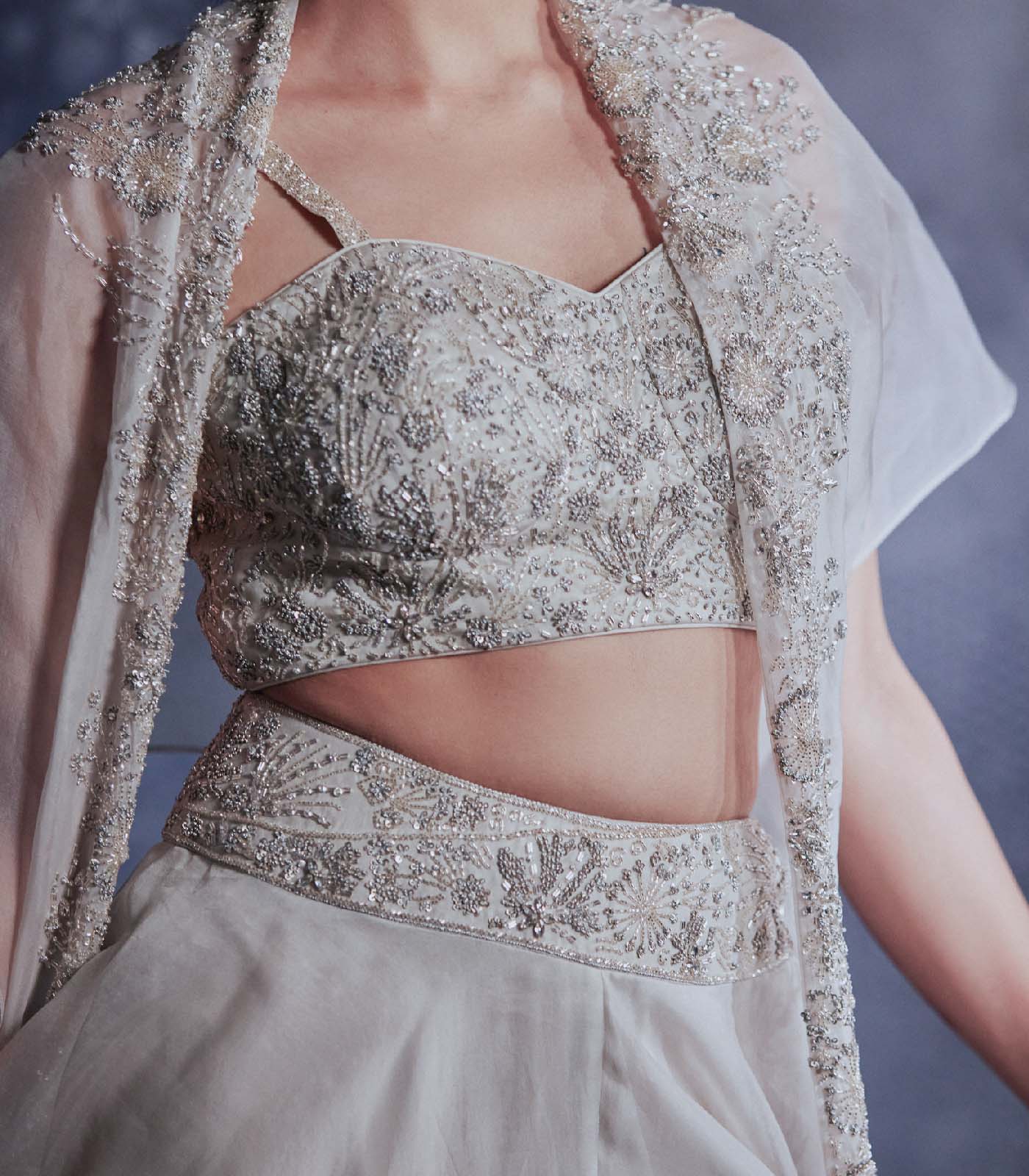 Moonlight embroidered Peplum set