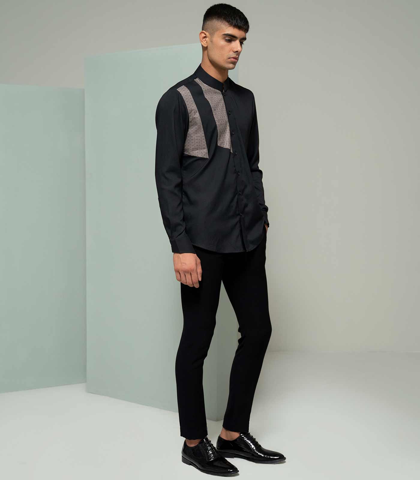 Black Grunge Blocks Shirt