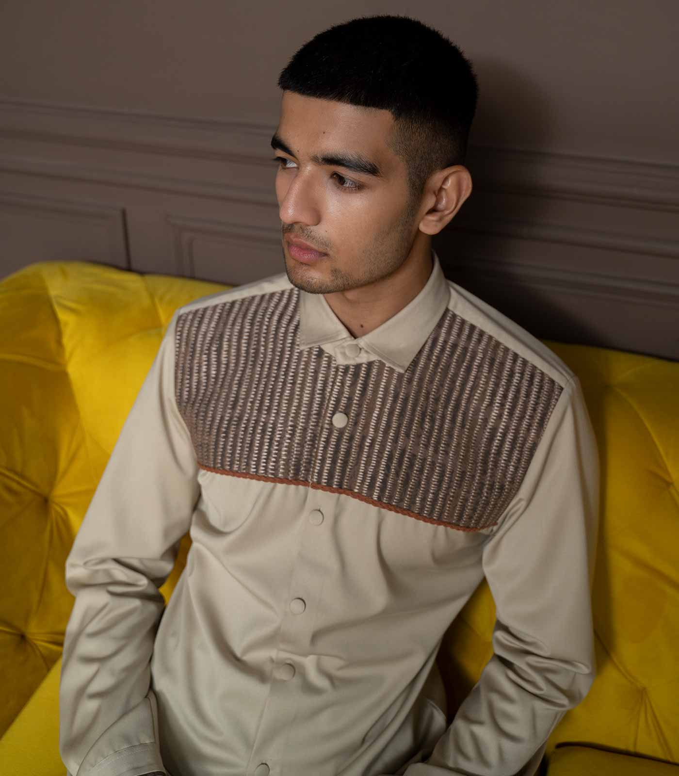British Taupe Patch Cross Patch Shirt