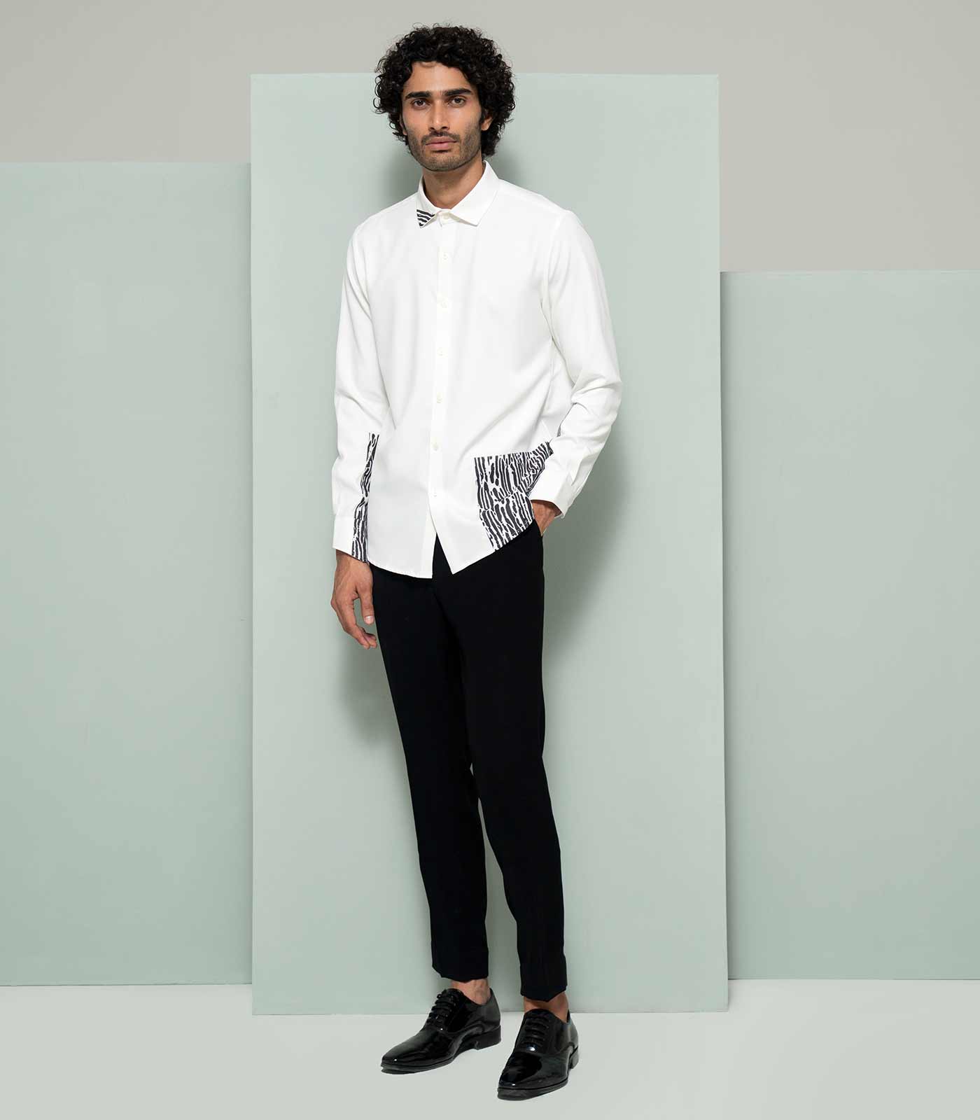 White Camouflage Block Shirt