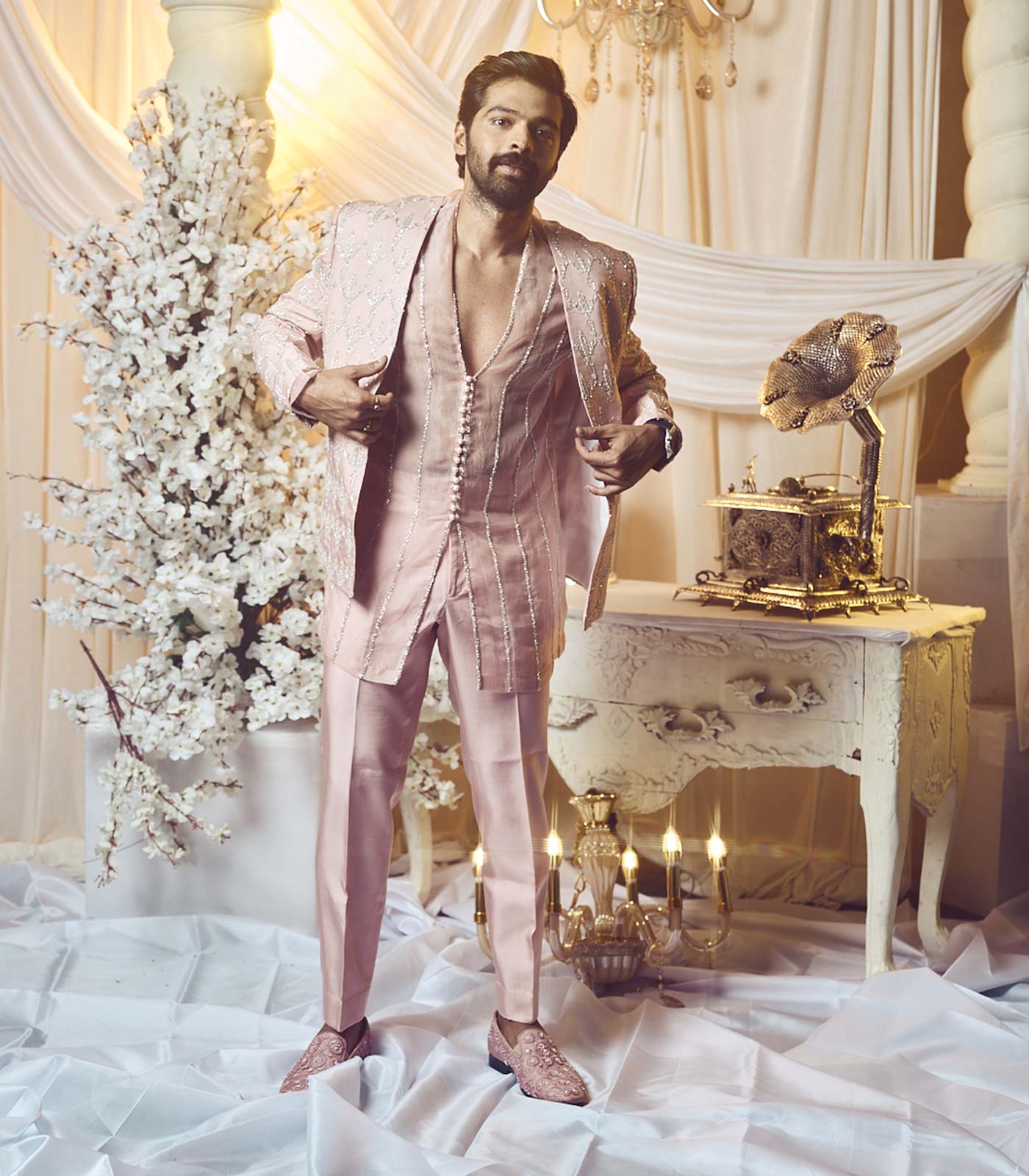 Seashell Pink Open Jacket set