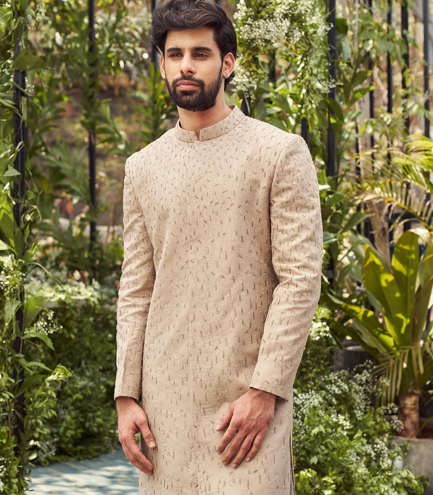 Beige sherwani