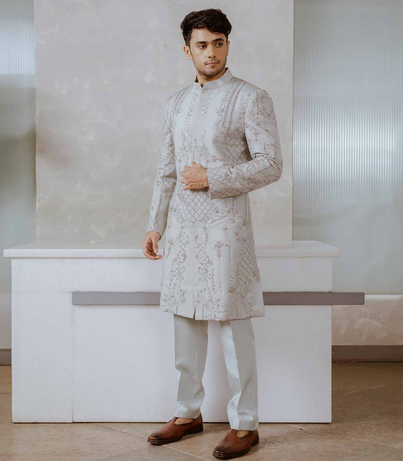 Silver Charm Deco Sherwani set