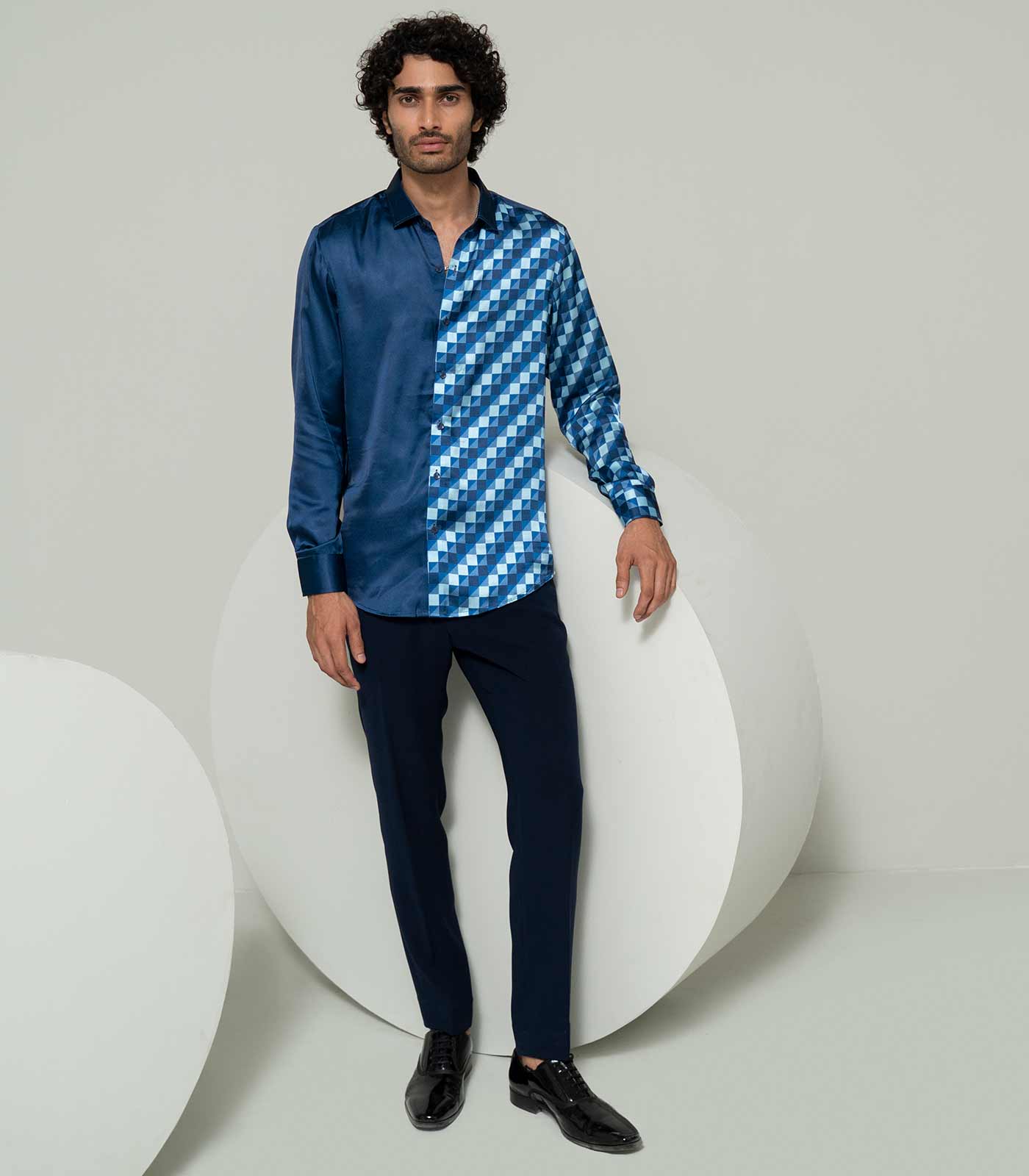 Blue Descending Blocks shirt