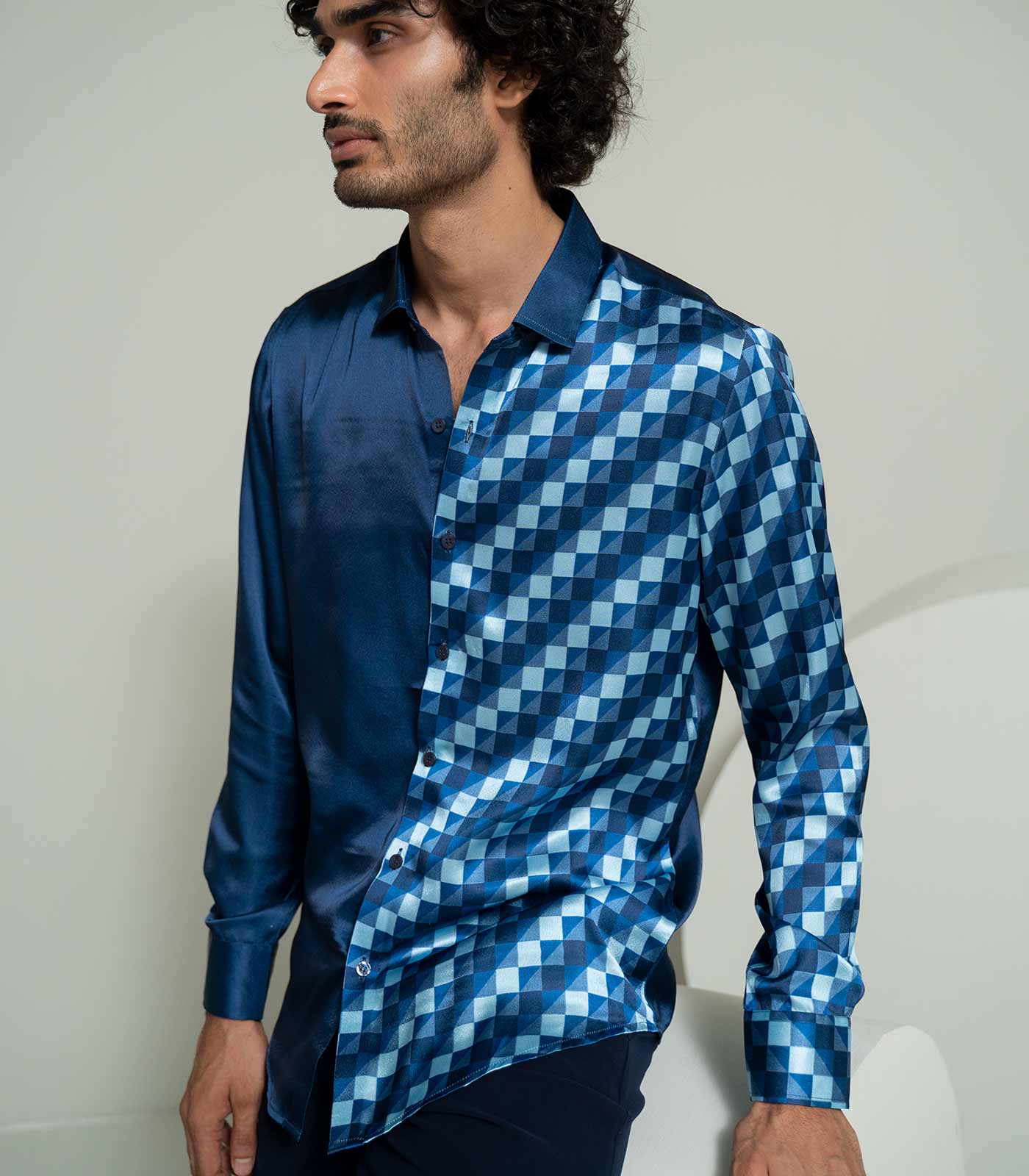 Blue Descending Blocks shirt