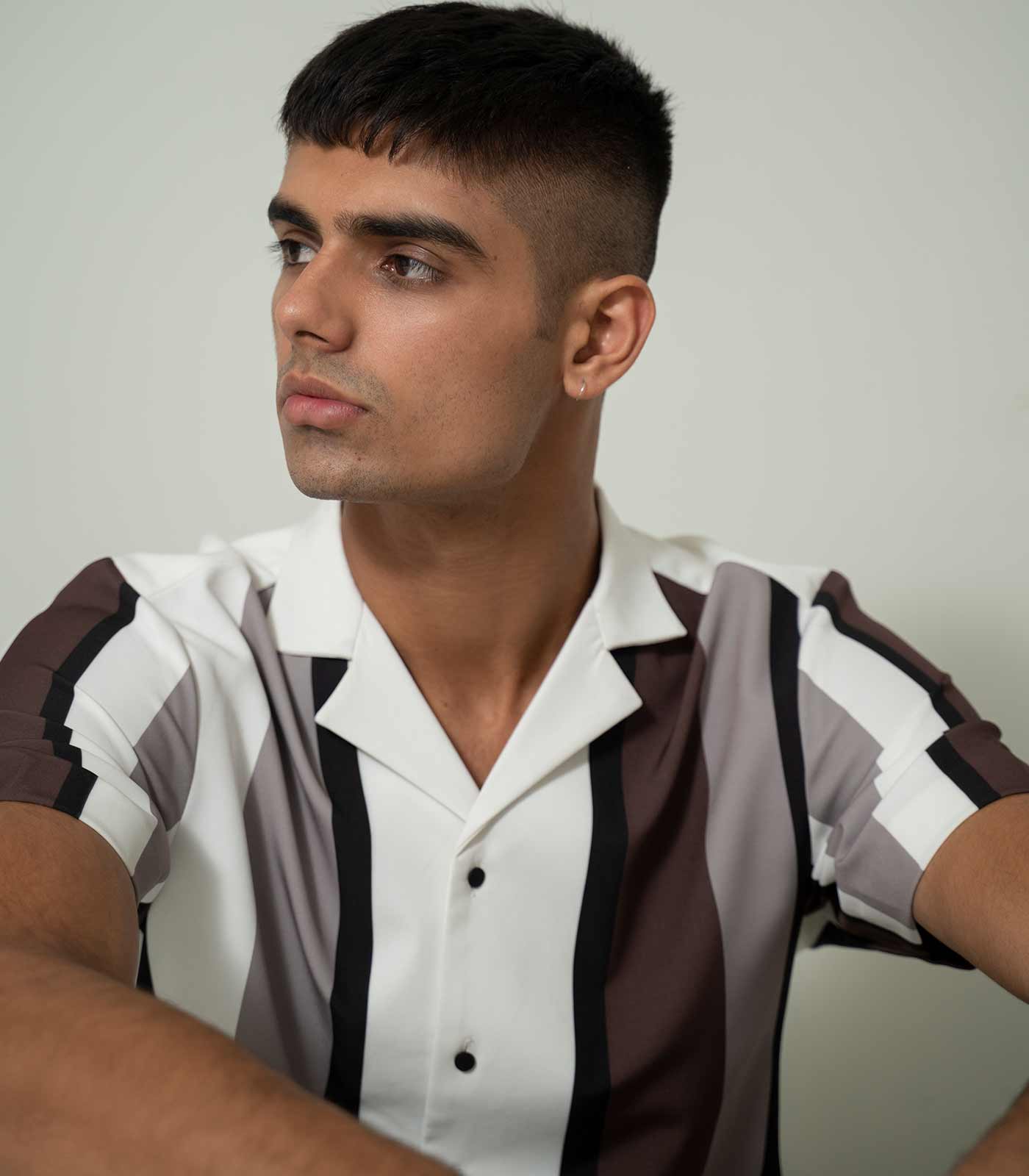 Mocha Brown Stripes Shirt
