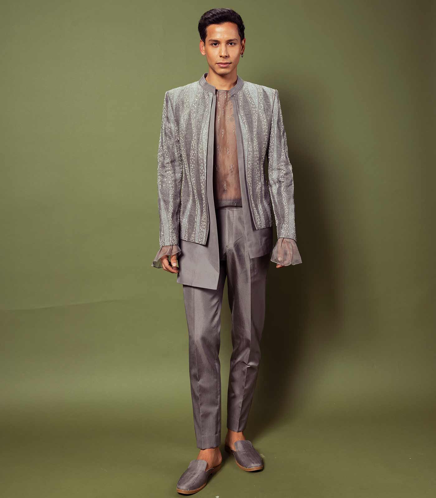 Grey bomber jacket set