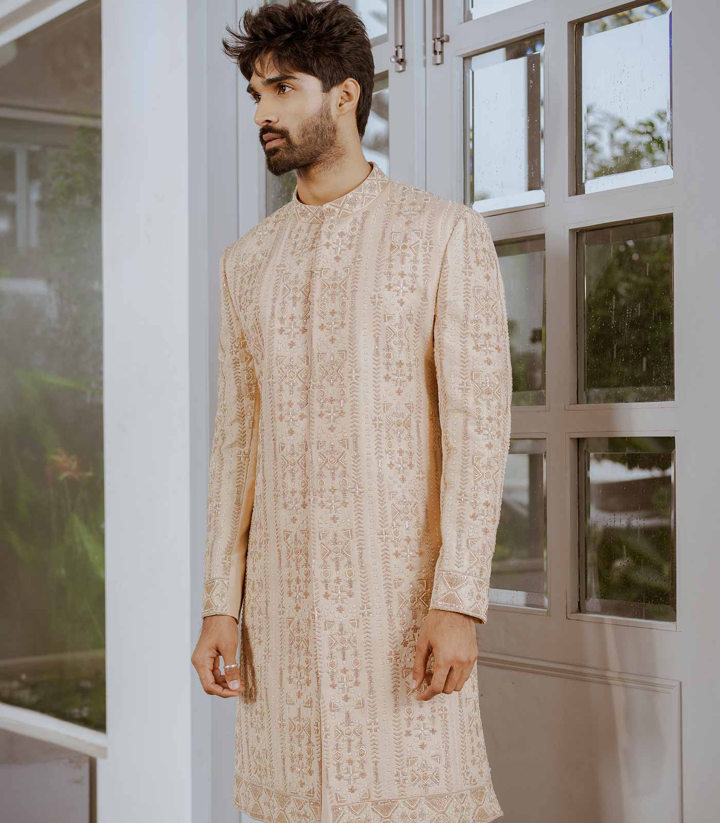 Sandalwood Mosaic Sherwani set