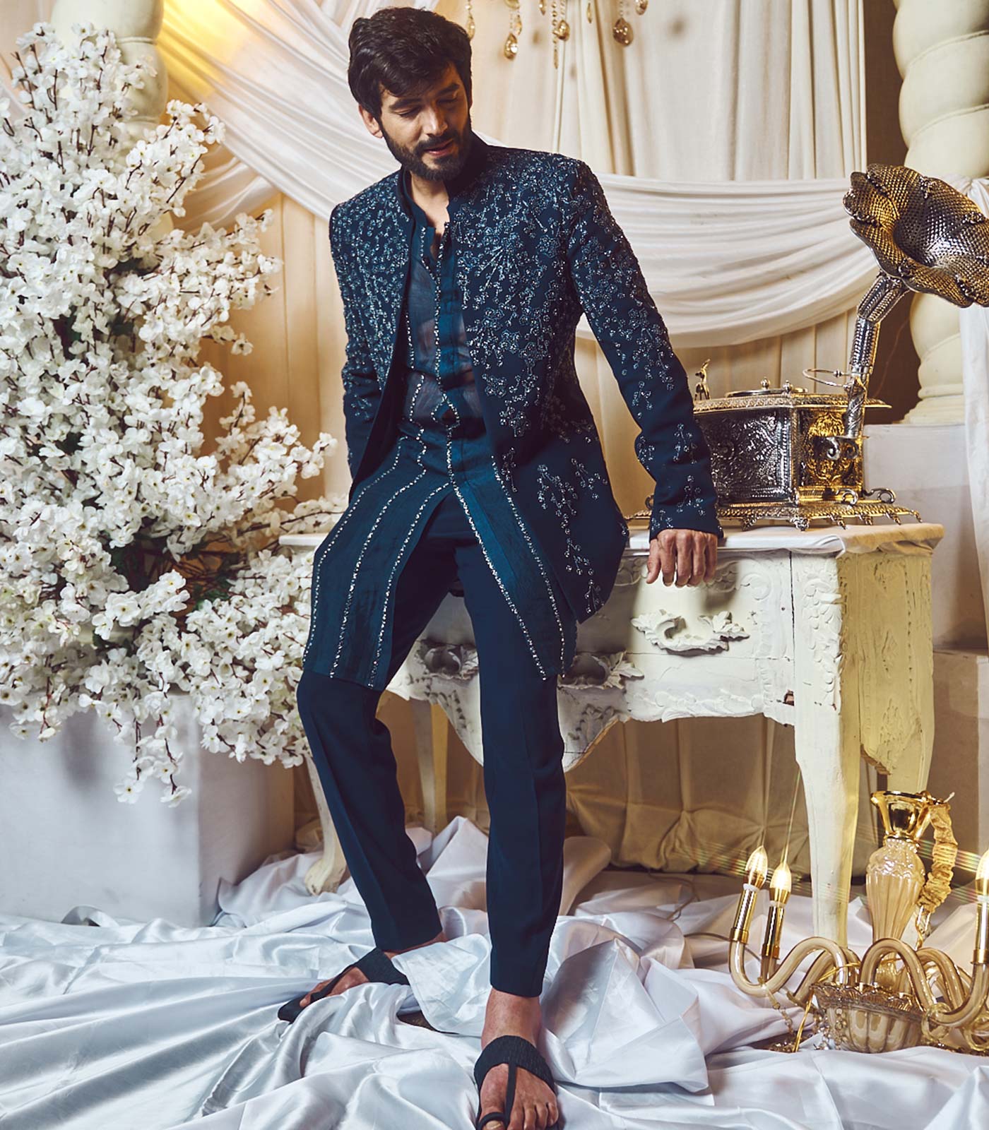 Prussian Blue Virile open Jacket set