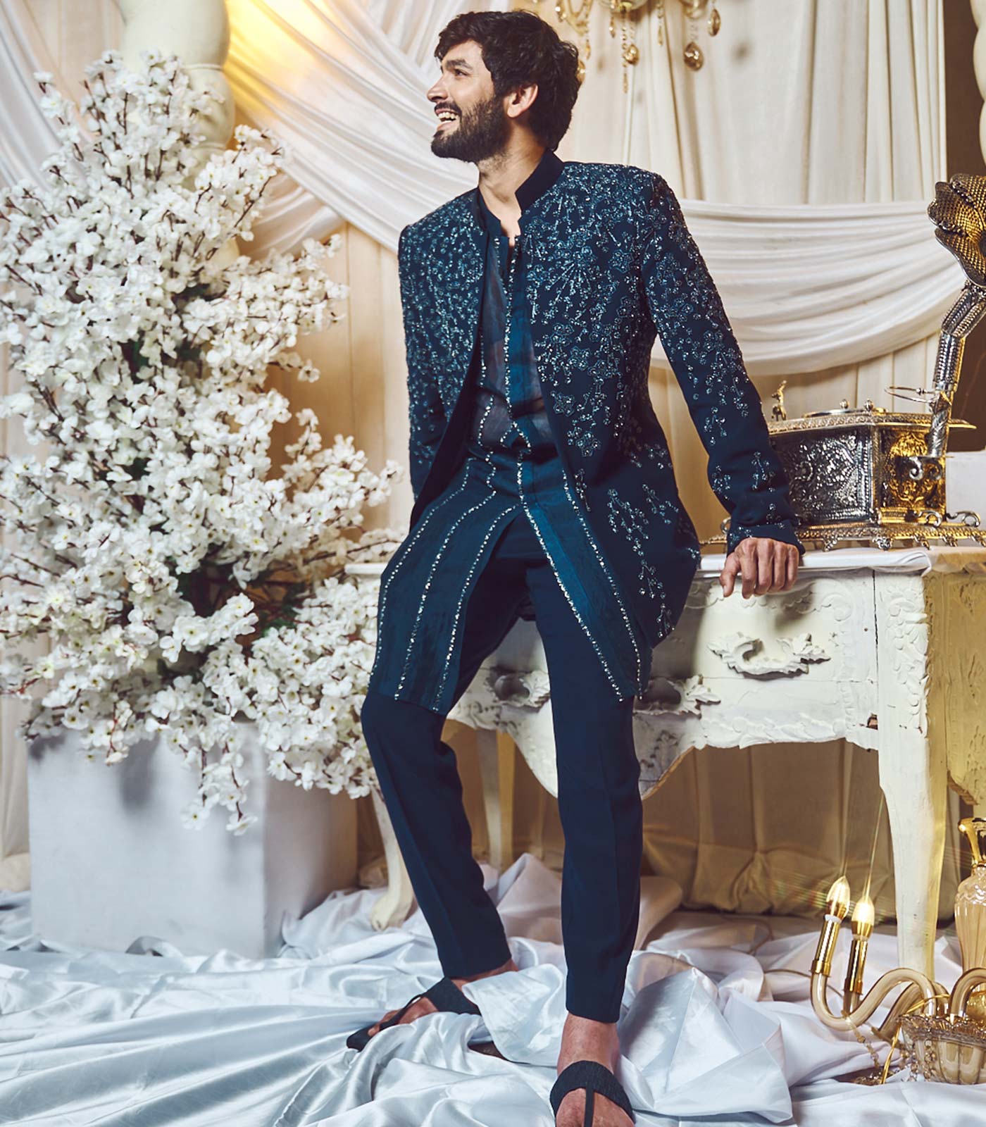 Prussian Blue Virile open Jacket set