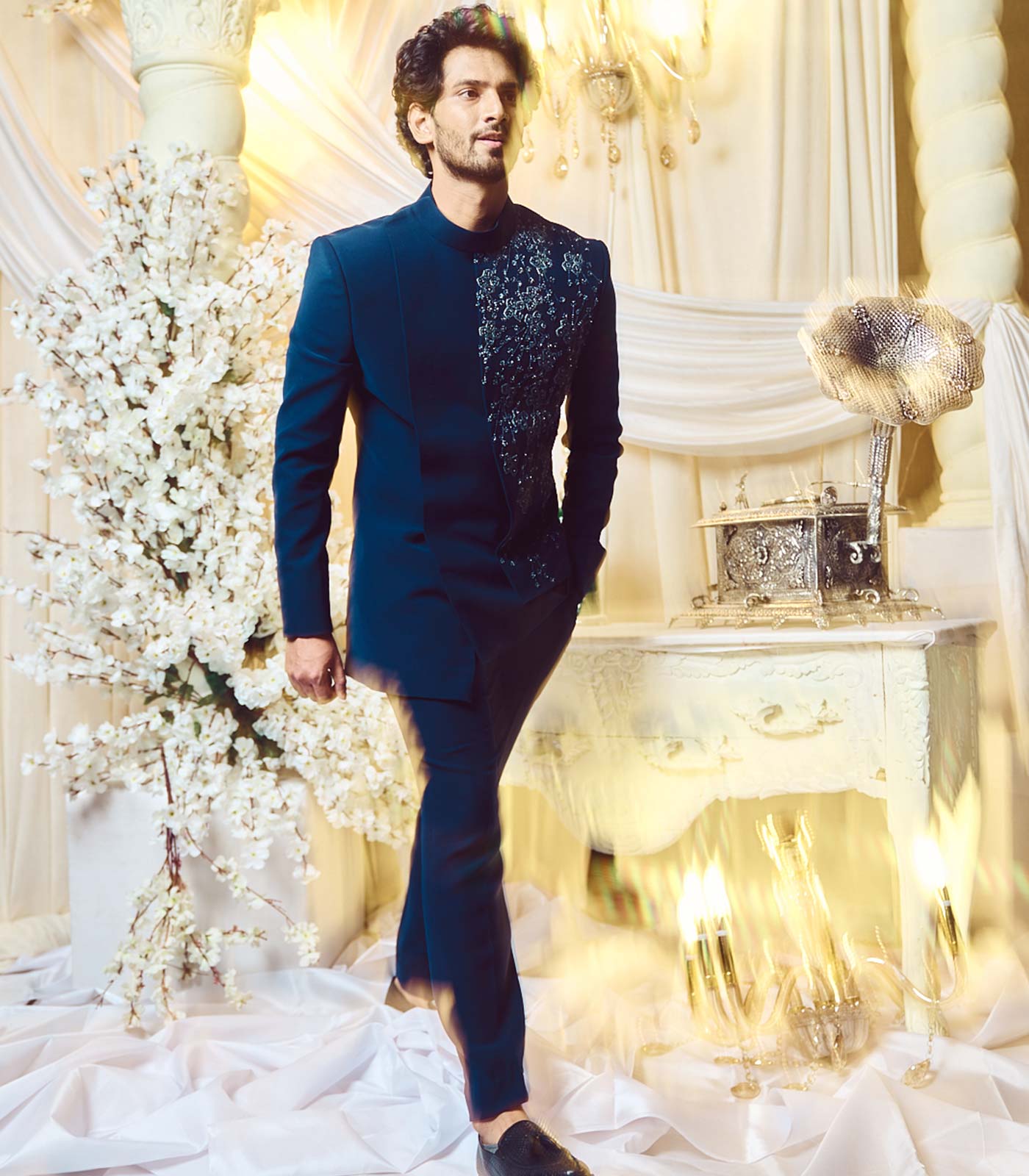 Prussian Blue Bandhgala set