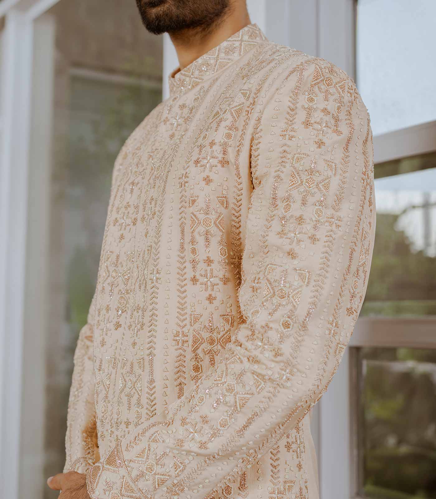 Sandalwood Mosaic Sherwani set