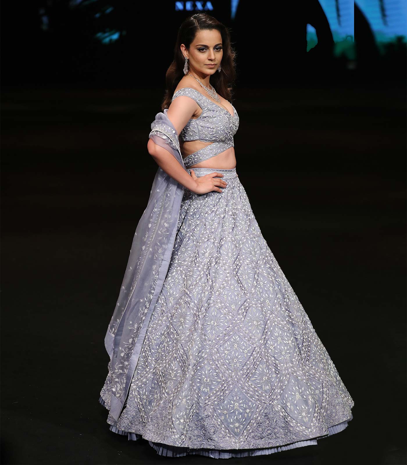 Lilac Blue Lehenga set