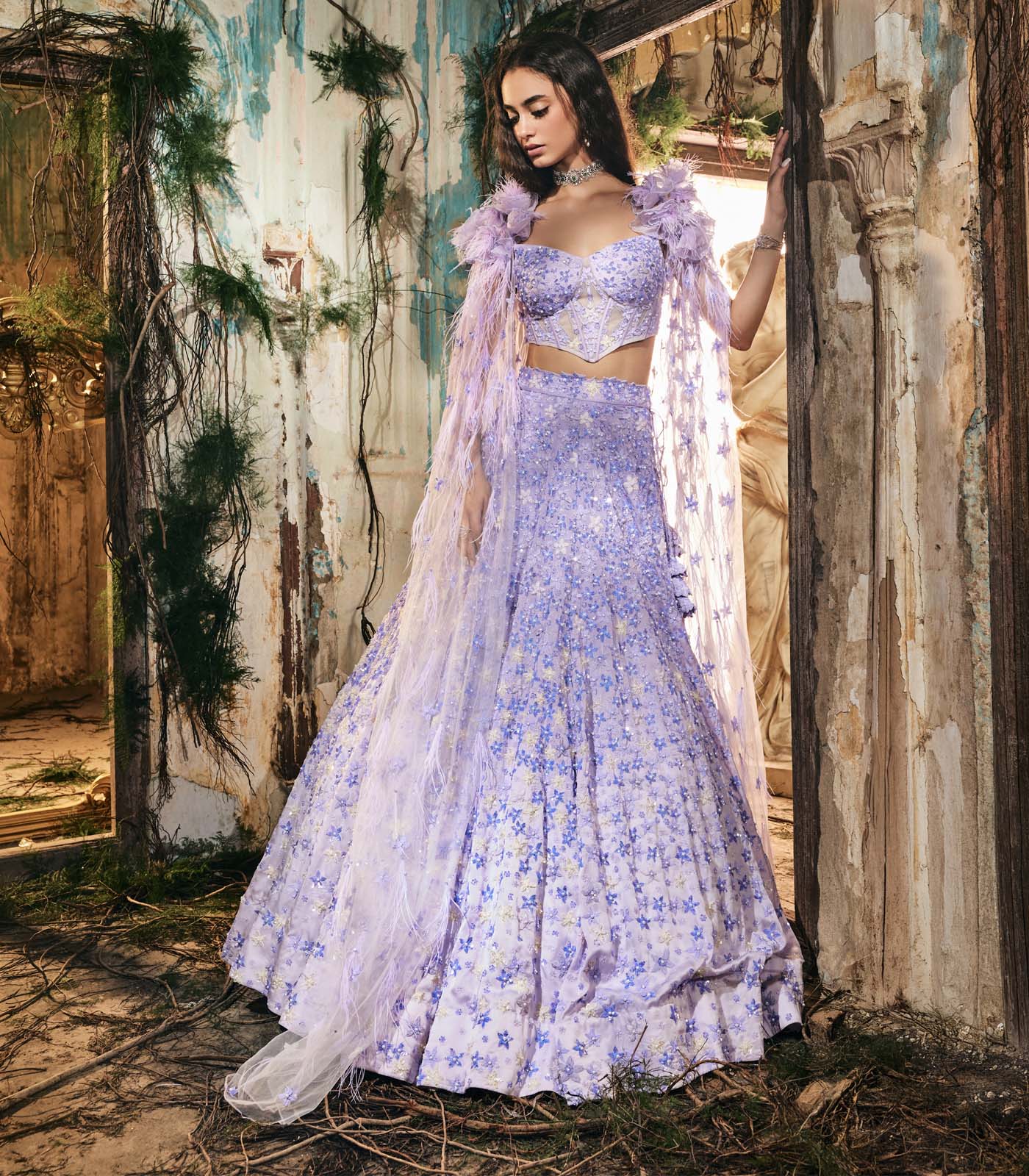 Amethyst bloom lehenga set