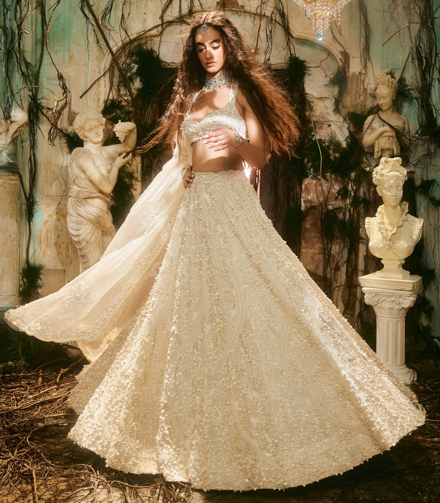 Cascade lehenga set