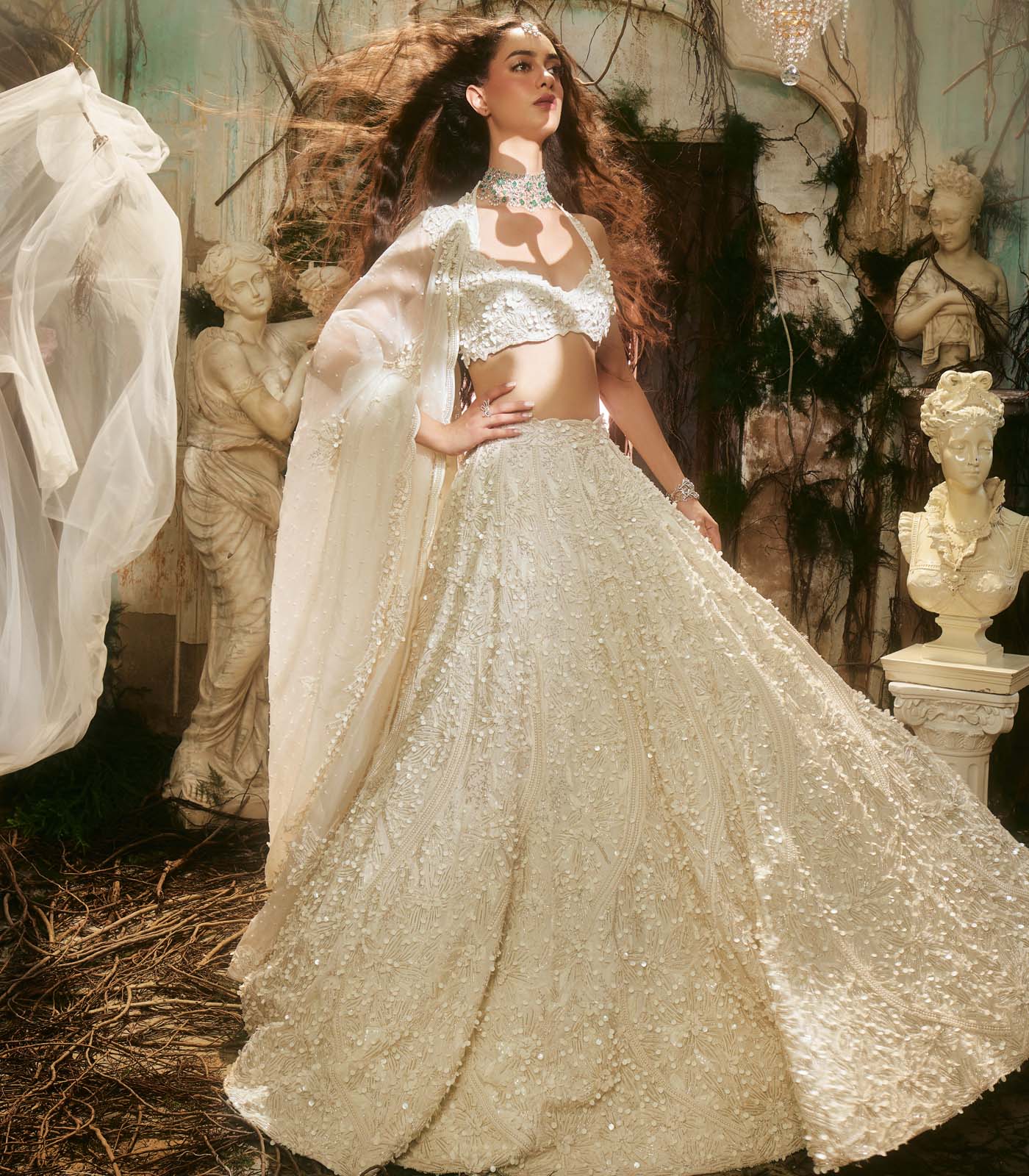 Cascade lehenga set
