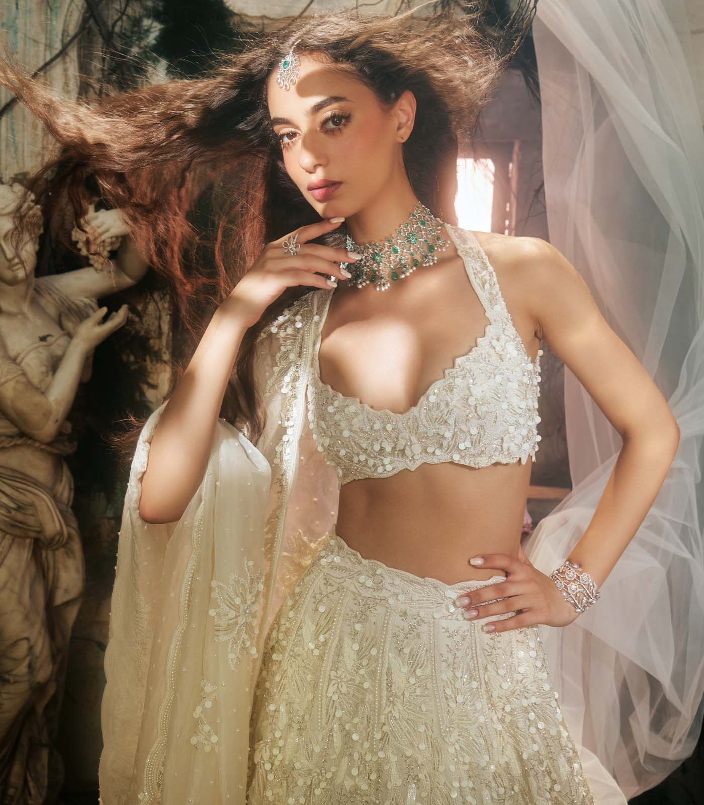 Cascade lehenga set